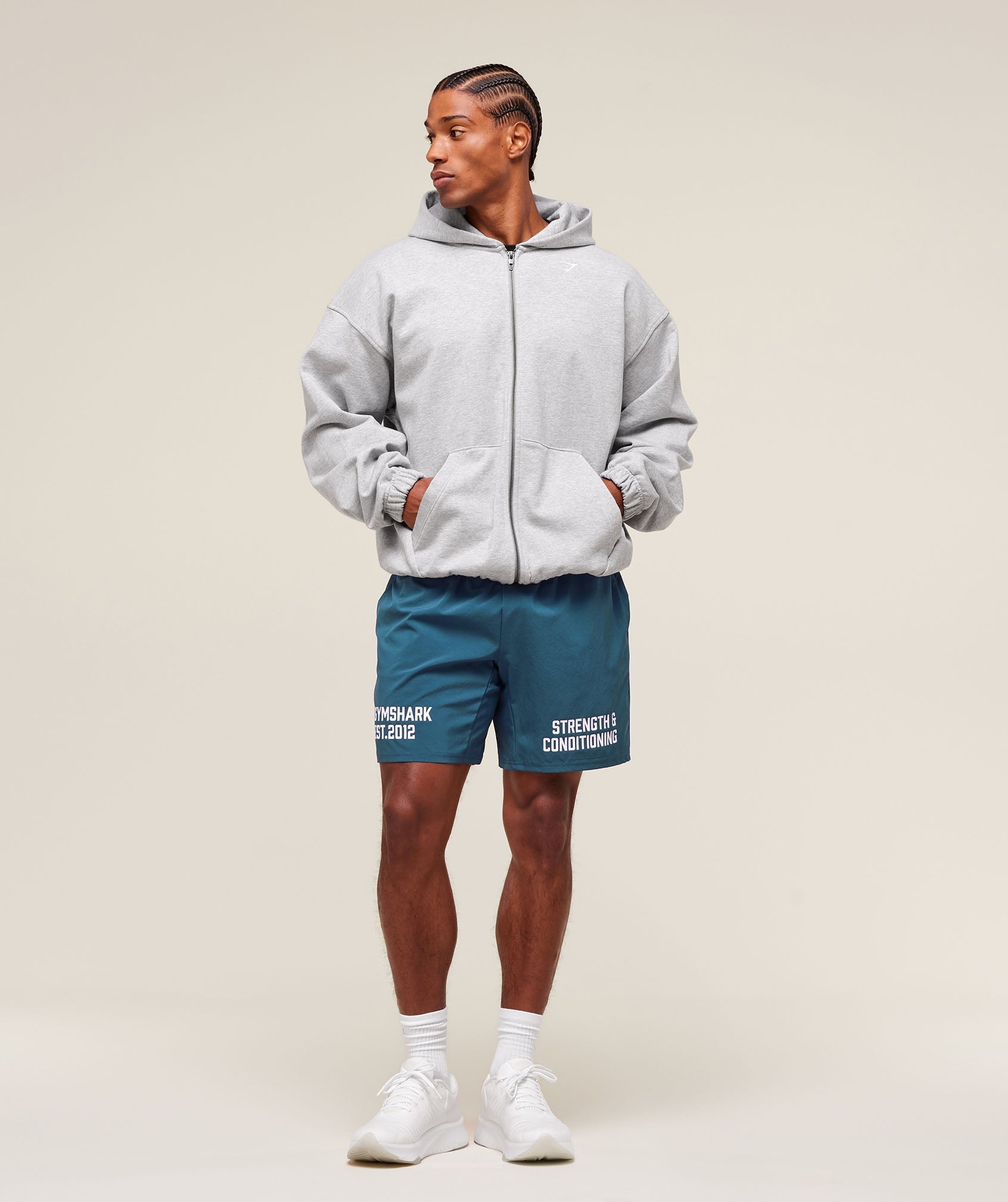 Gymshark S&C Graphic 7" Shorts - Success Blue