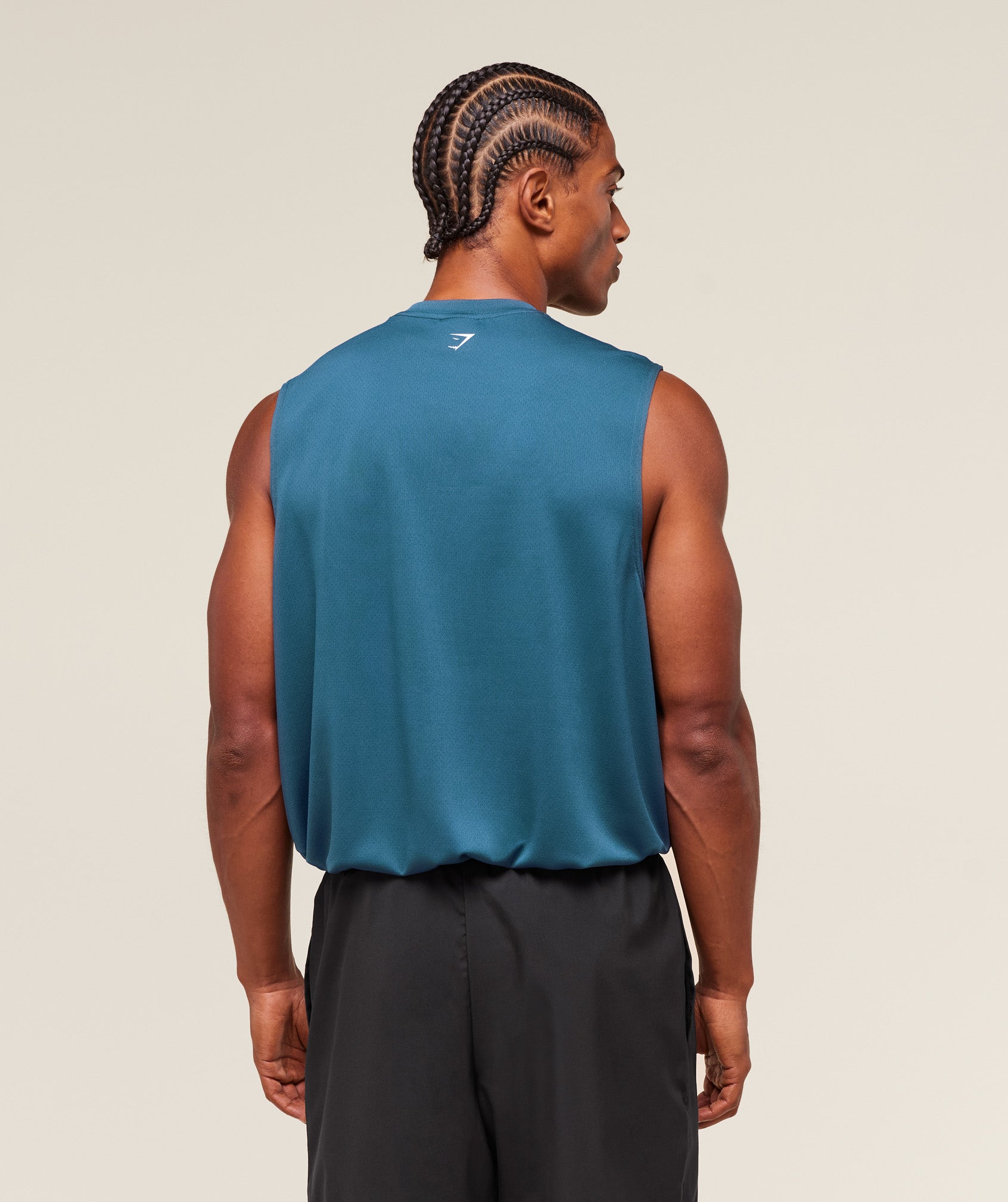 Gymshark S&C Graphic Cut Off Tank - Success Blue