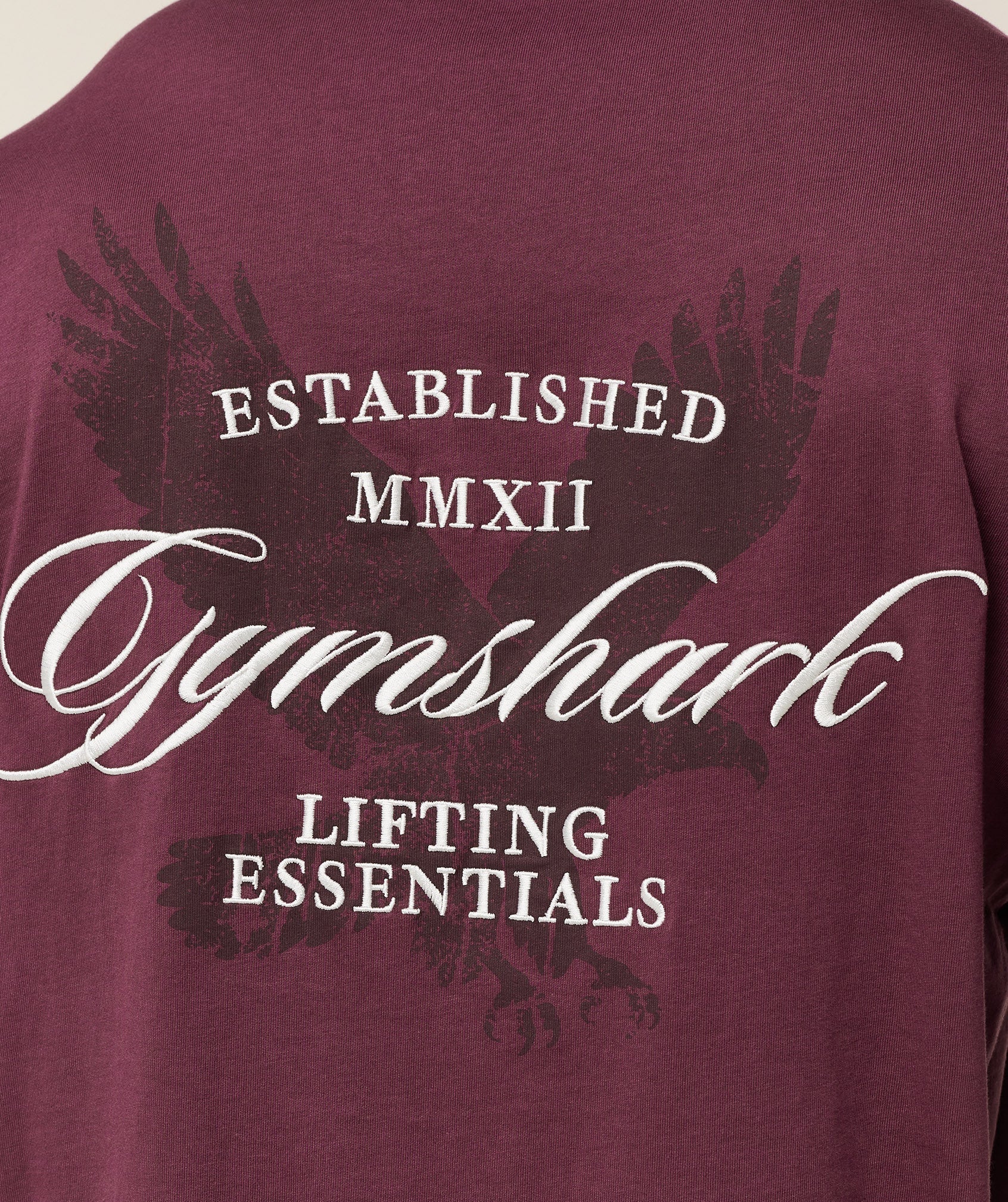 Gymshark Eagle Script Graphic T-Shirt - GS Impact Burgundy