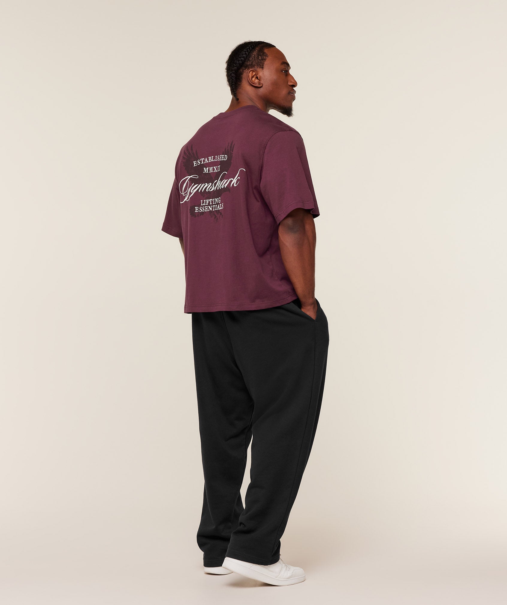 Gymshark Eagle Script Graphic T-Shirt - GS Impact Burgundy