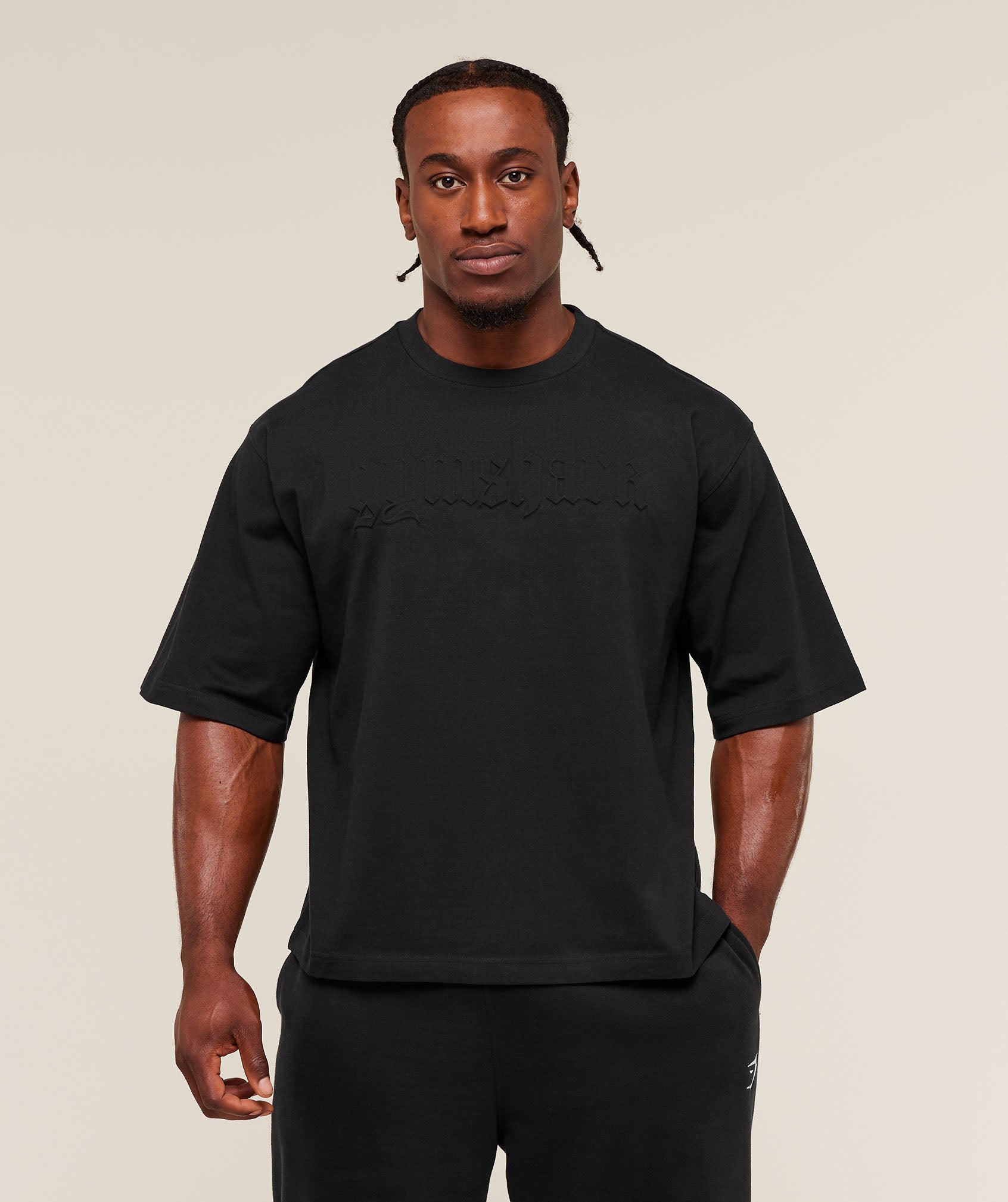 Gymshark Embossed Boxy T-Shirt - Black