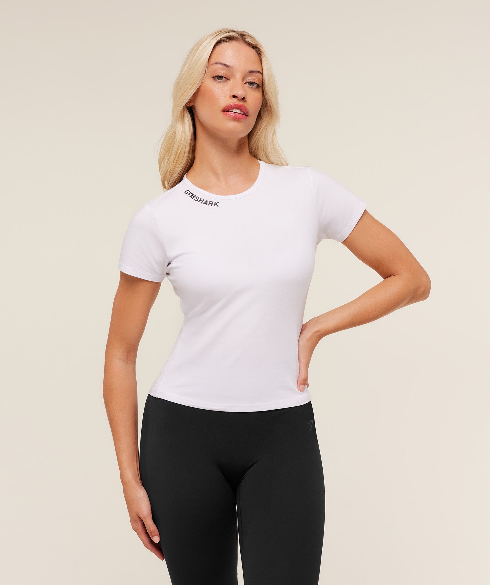 Gymshark Embroidered Logo Crop Top - White