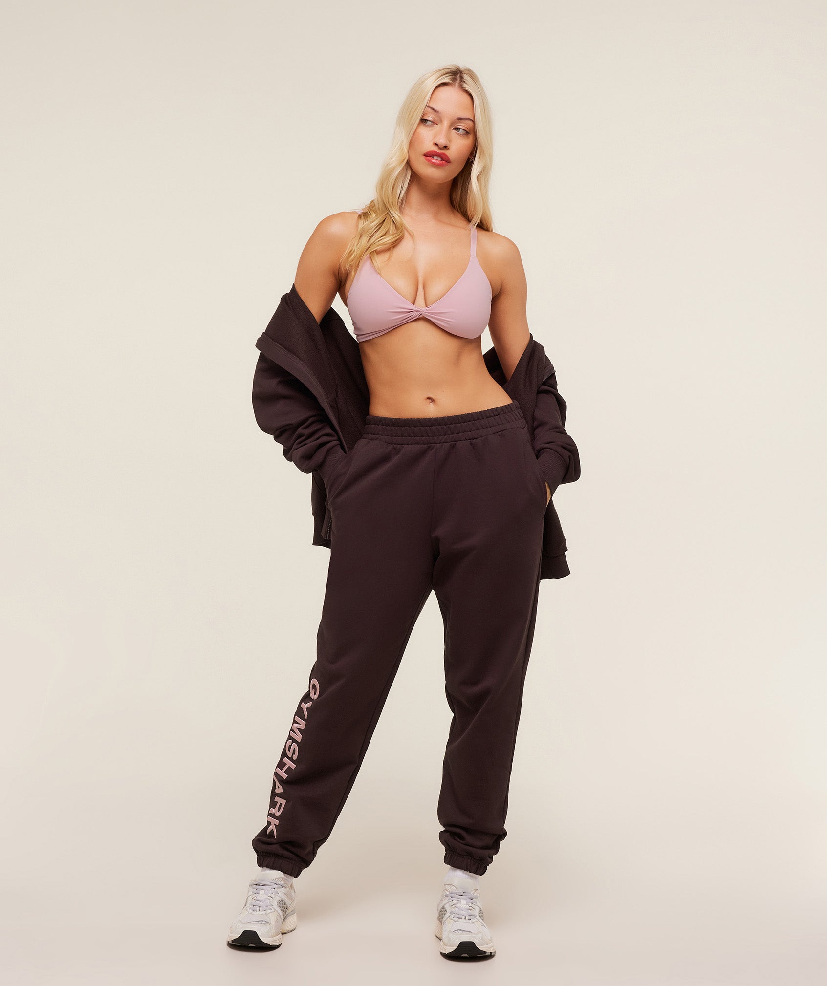 Gymshark Embroidered Logo Joggers - Cherry Purple