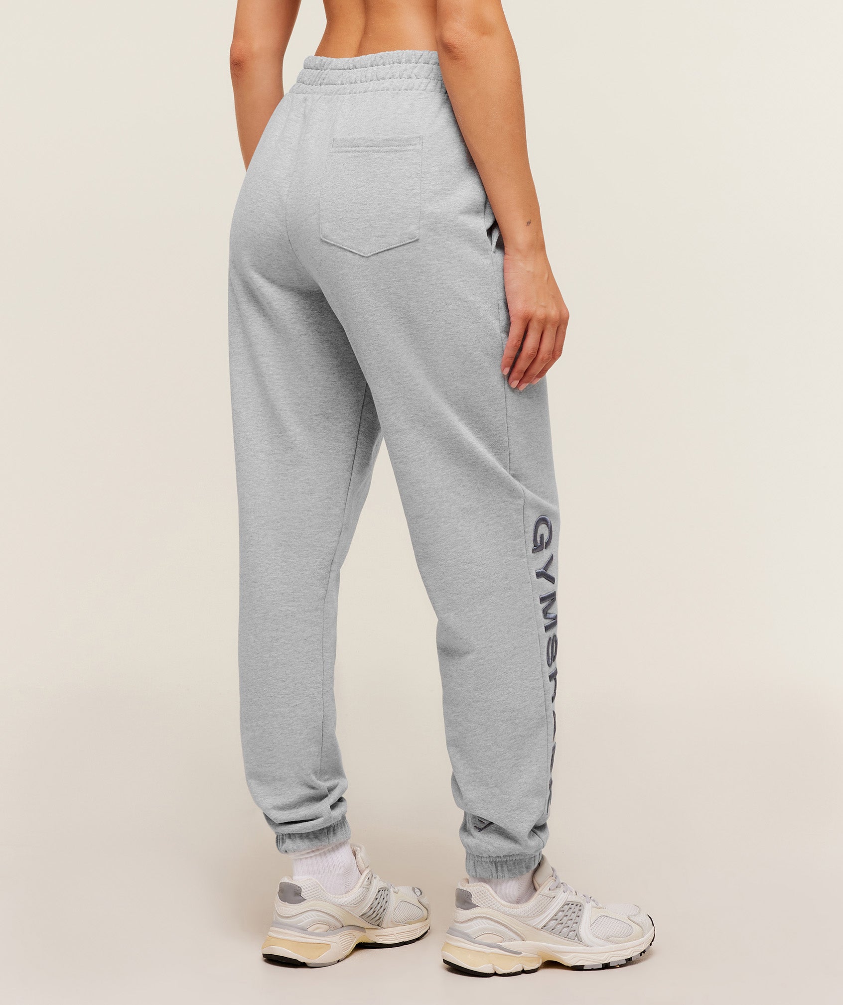 Gymshark Embroidered Logo Joggers - Light Grey Core Marl