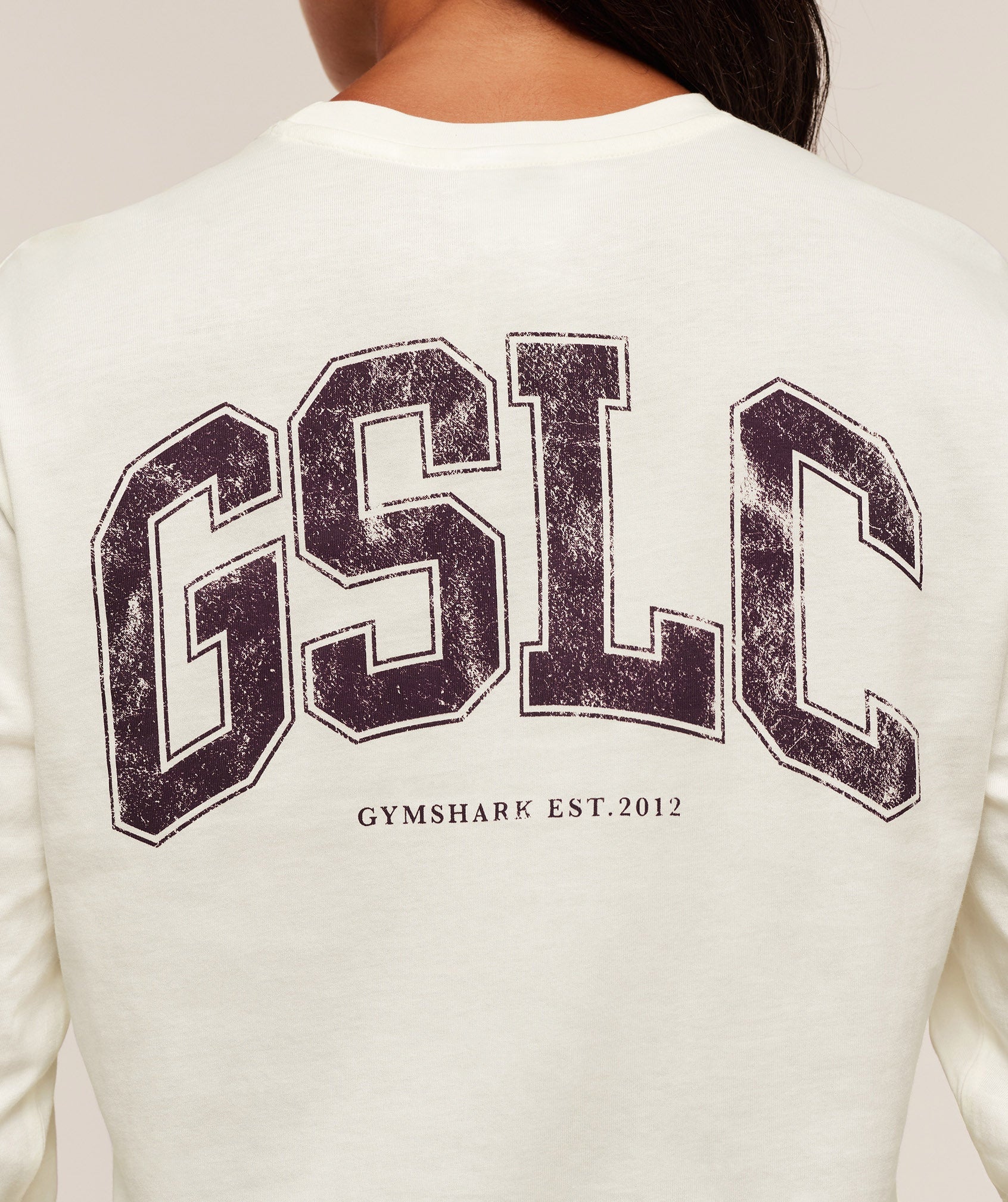 Gymshark GSLC Graphic Oversized Long Sleeve Top - Soft White