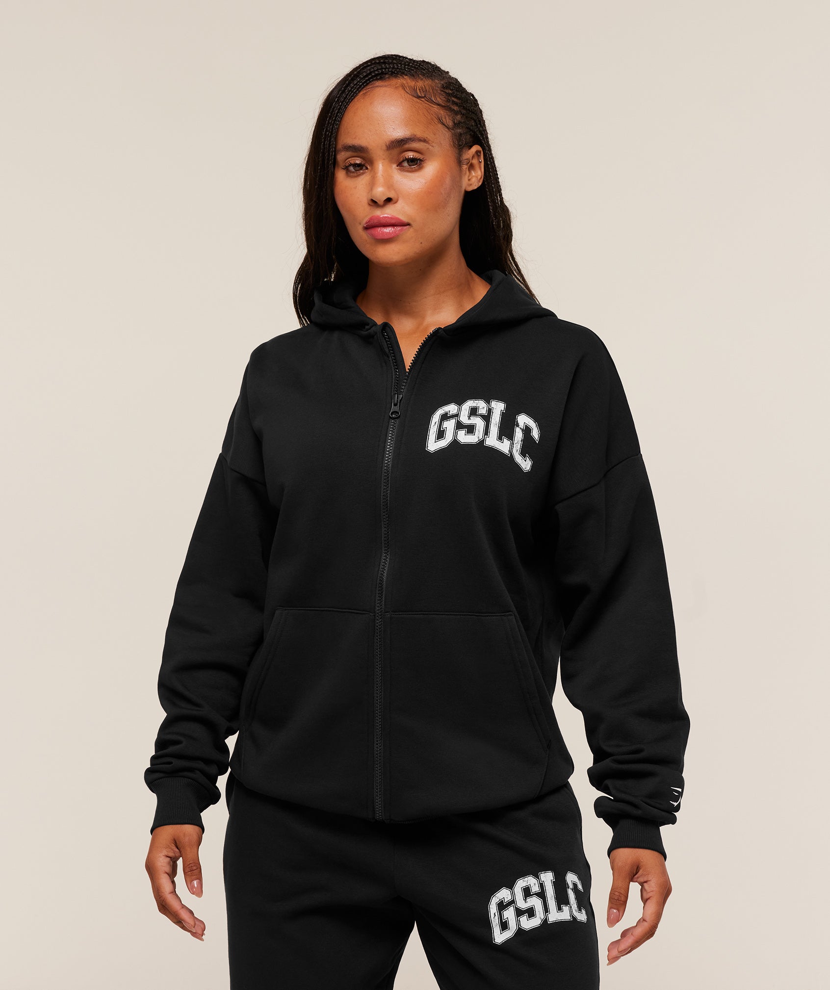 Gymshark GSLC Graphic Zip Up Hoodie - Black