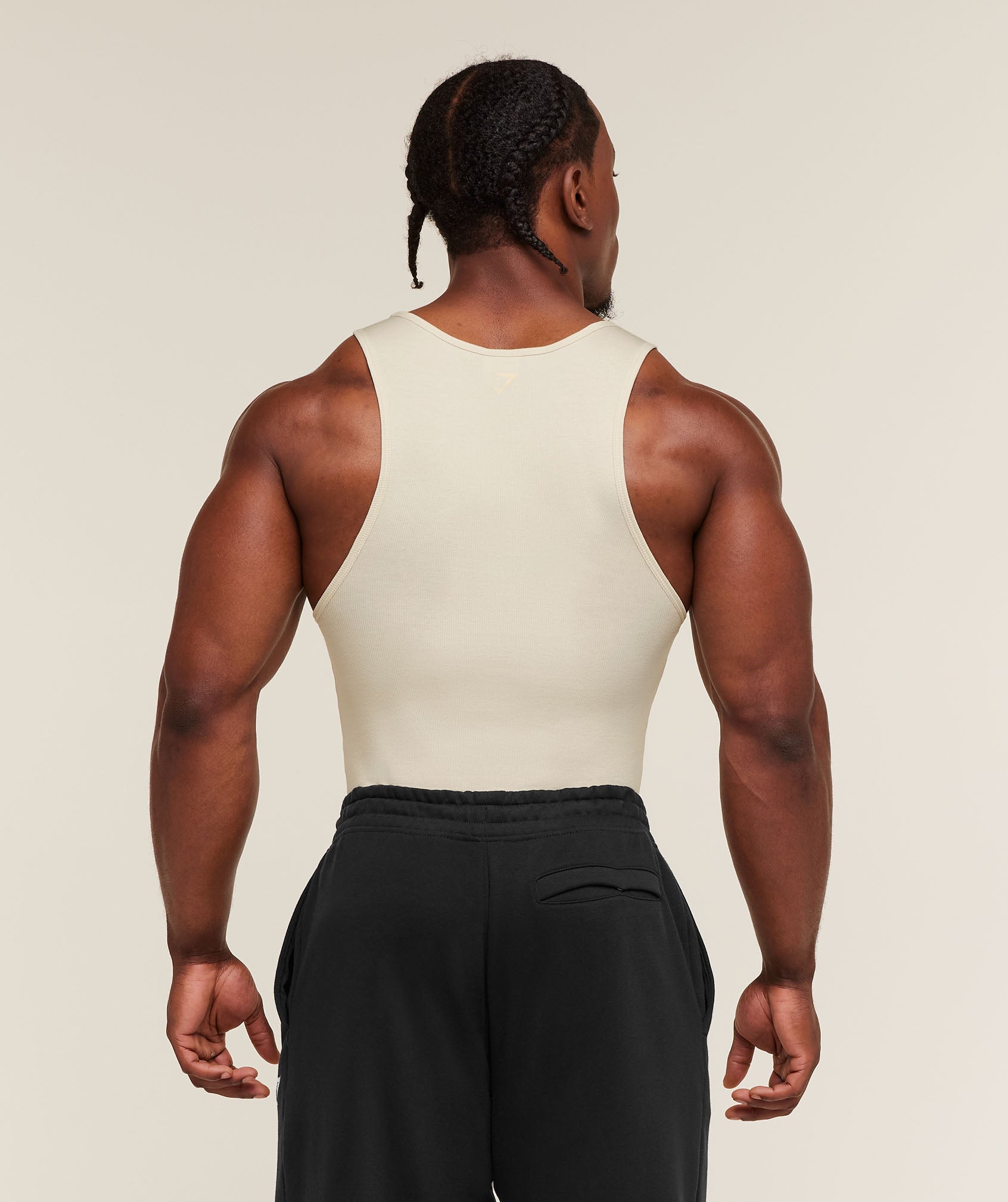 Gymshark GSLC Ribbed Tank - Oat White