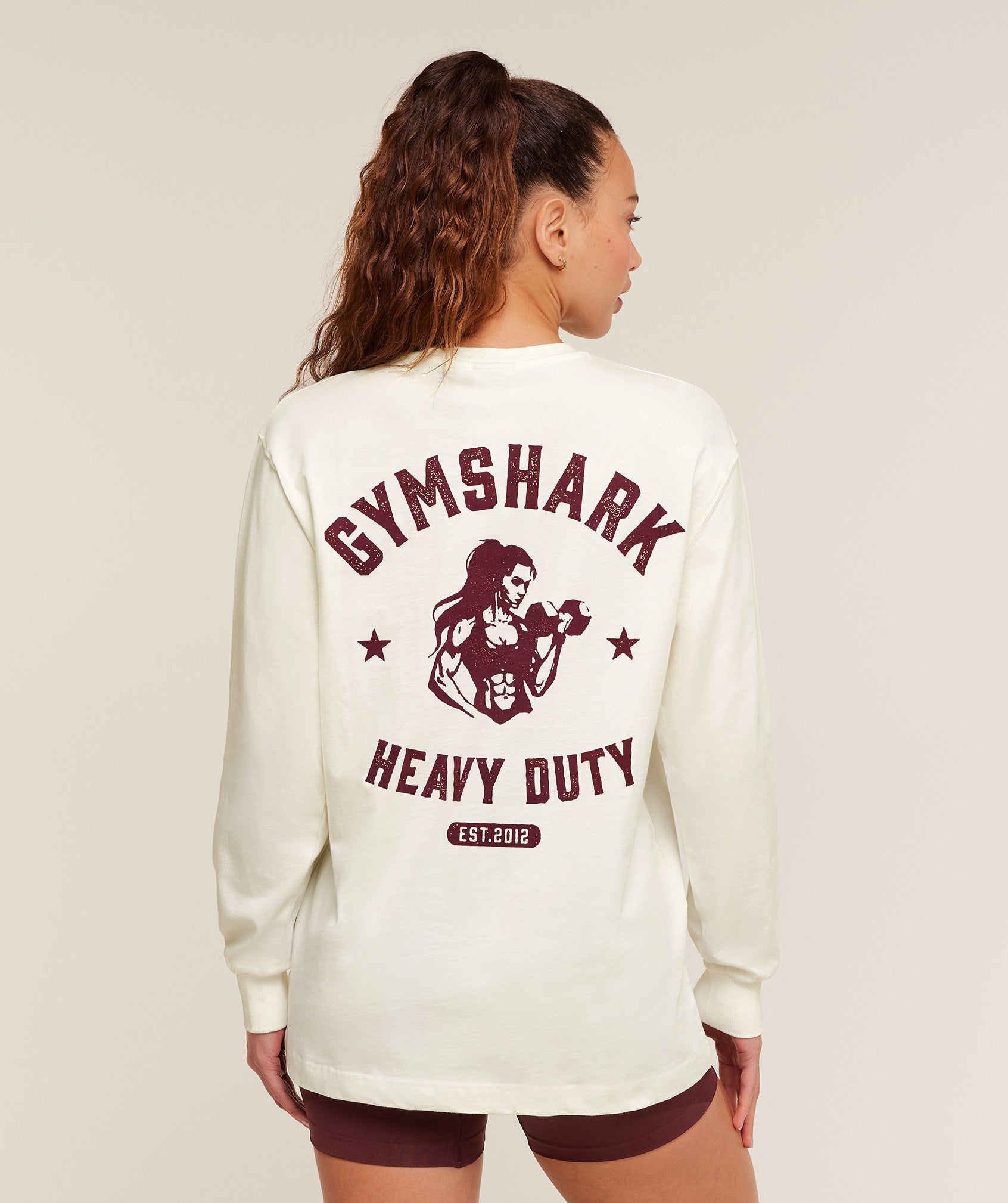 Gymshark Heavy Duty Oversized Long Sleeve T-Shirt - GS Soft White