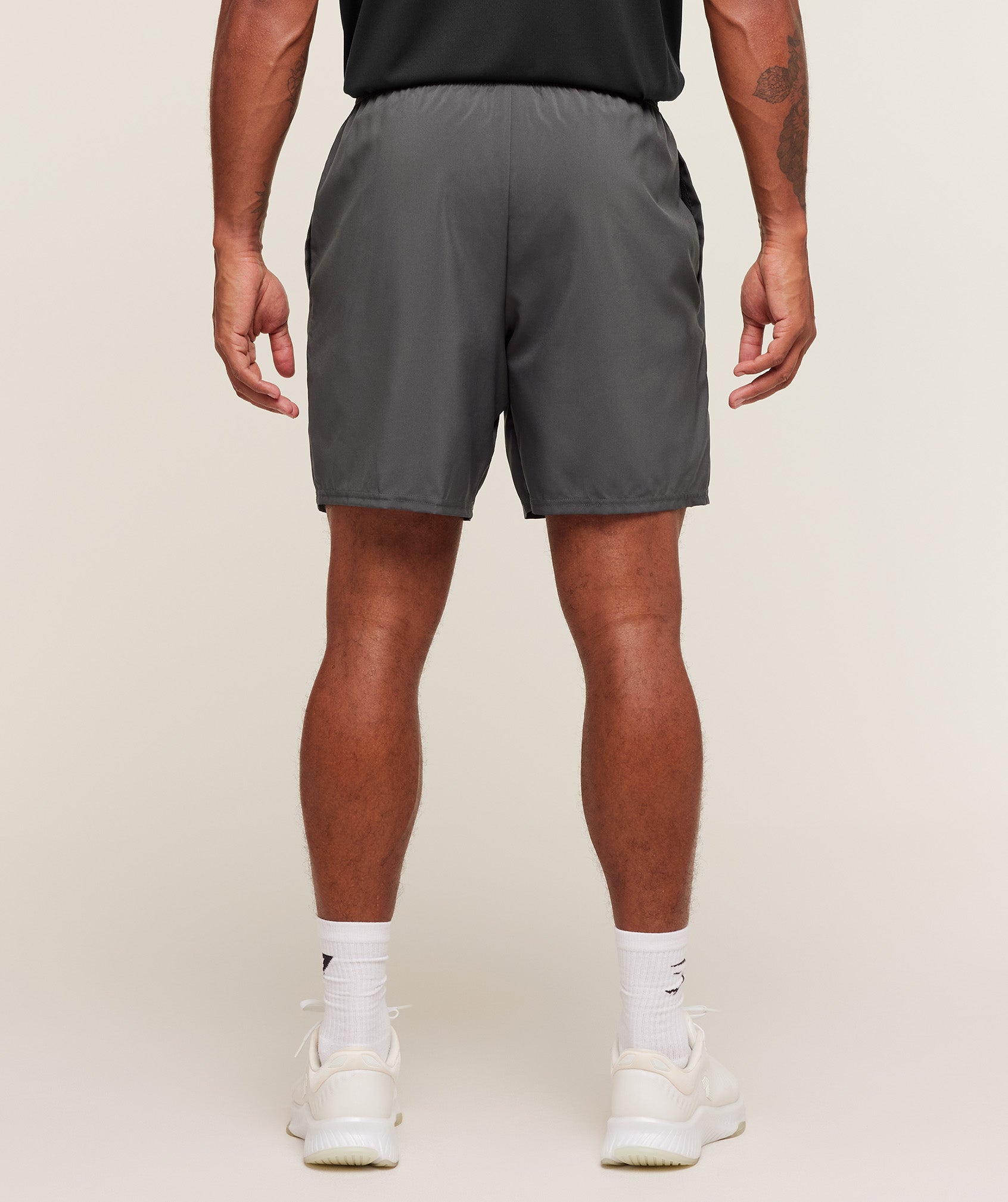Gymshark Hybrid Graphic 7" Shorts - Onyx Grey