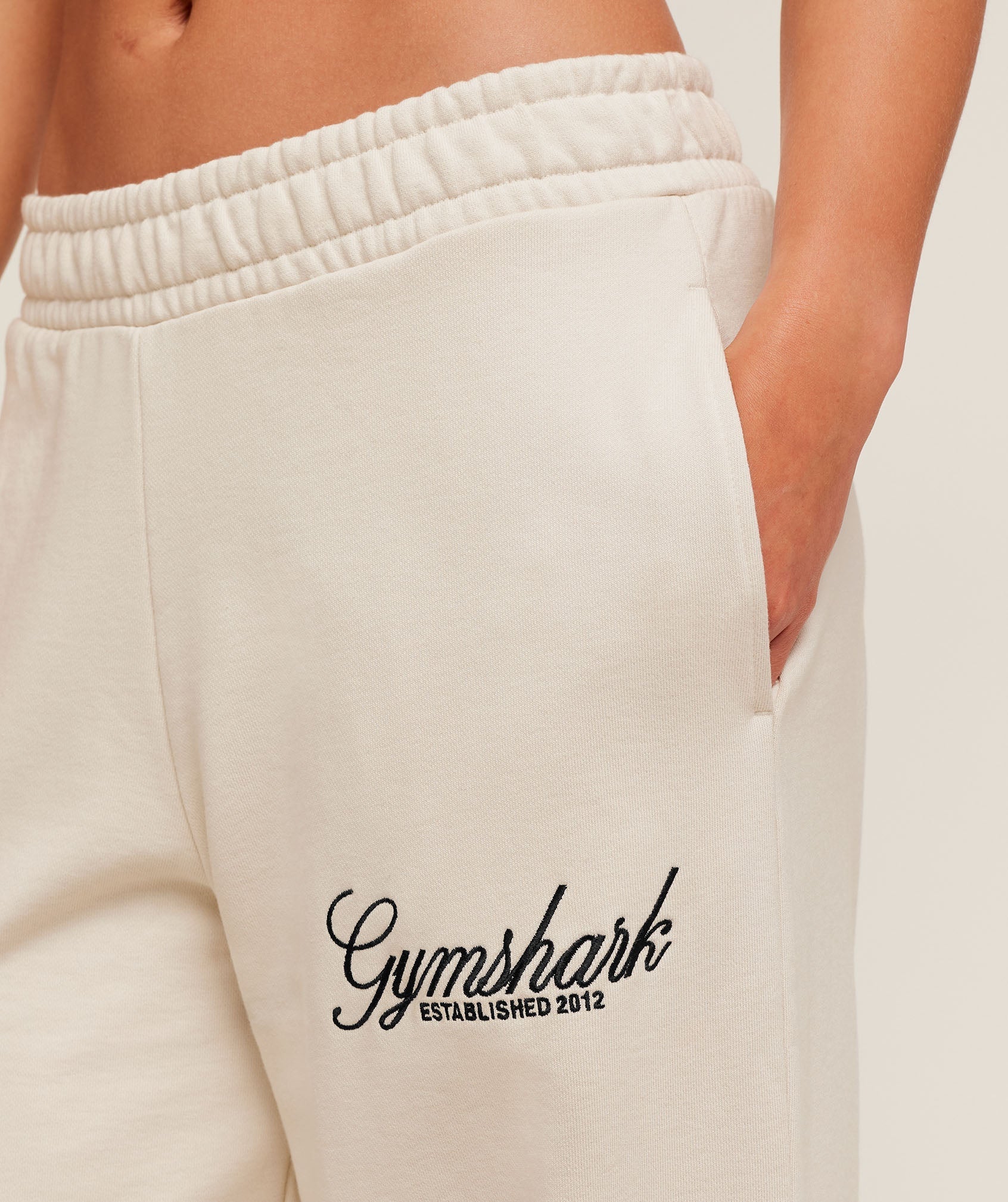 Gymshark Juicy Peach Wide Leg Joggers - Oat White