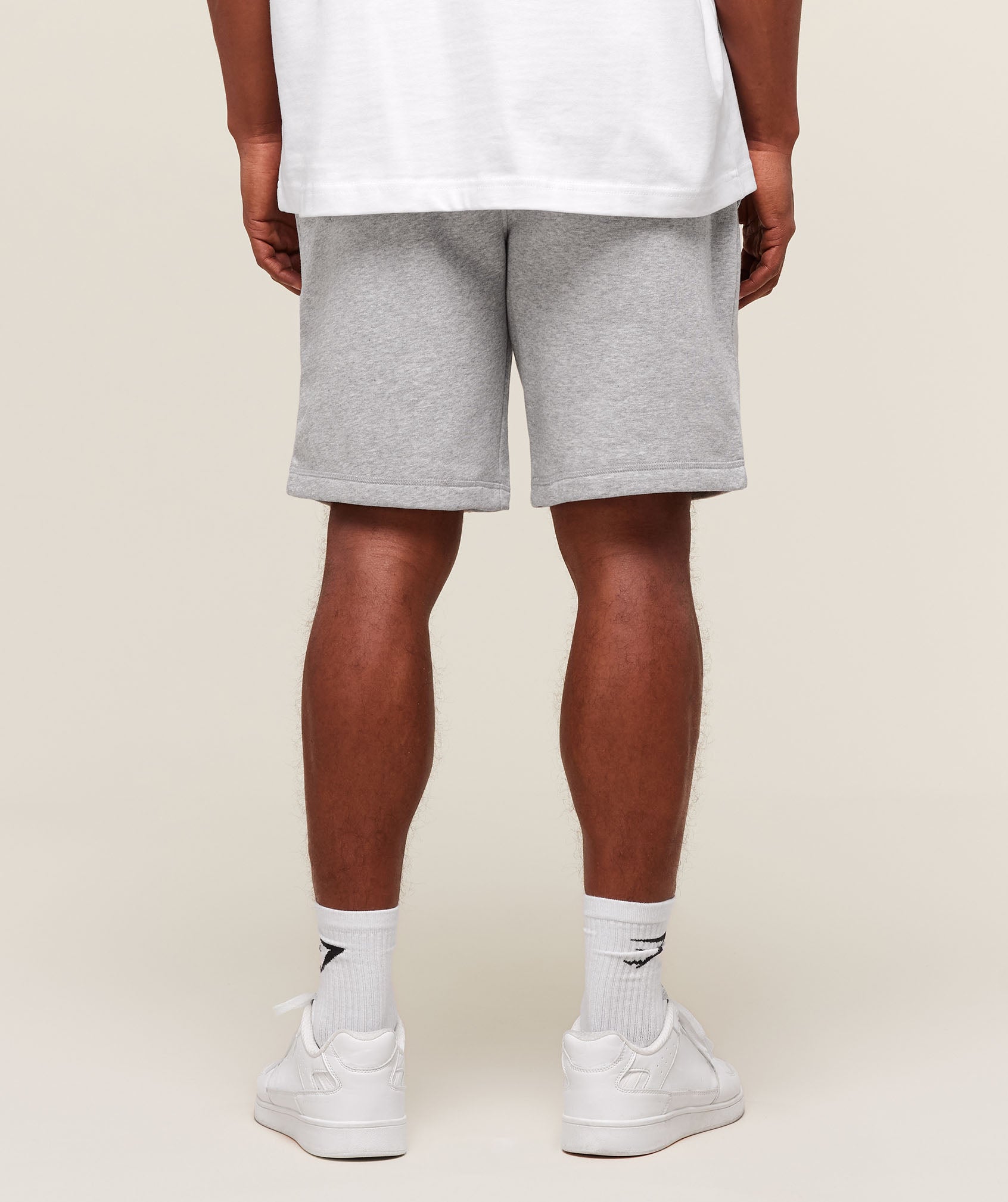 Gymshark Double Bicep 9" Shorts - Light Grey Core Marl
