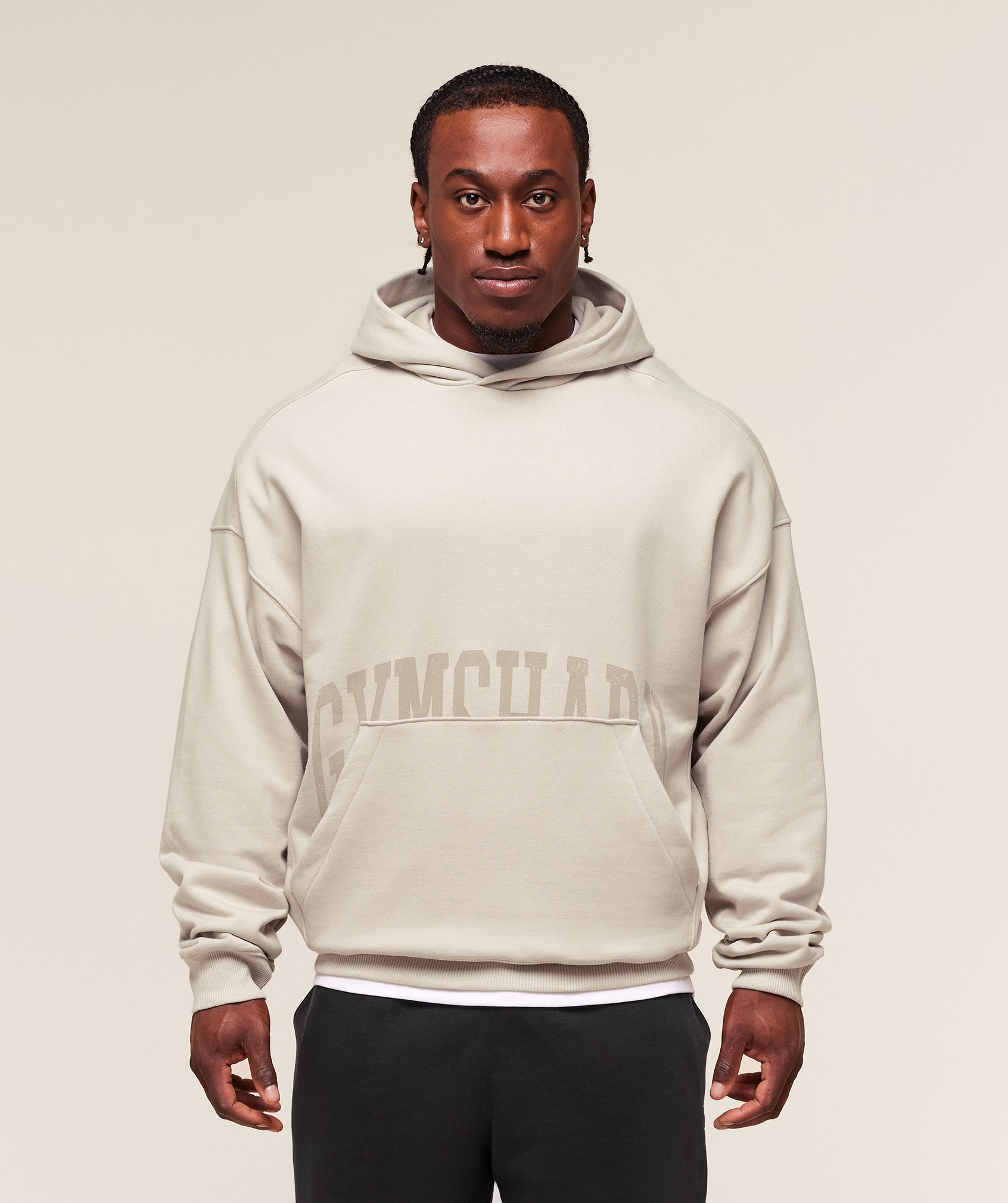 Gymshark Pocket Graphic Hoodie - Pebble Grey