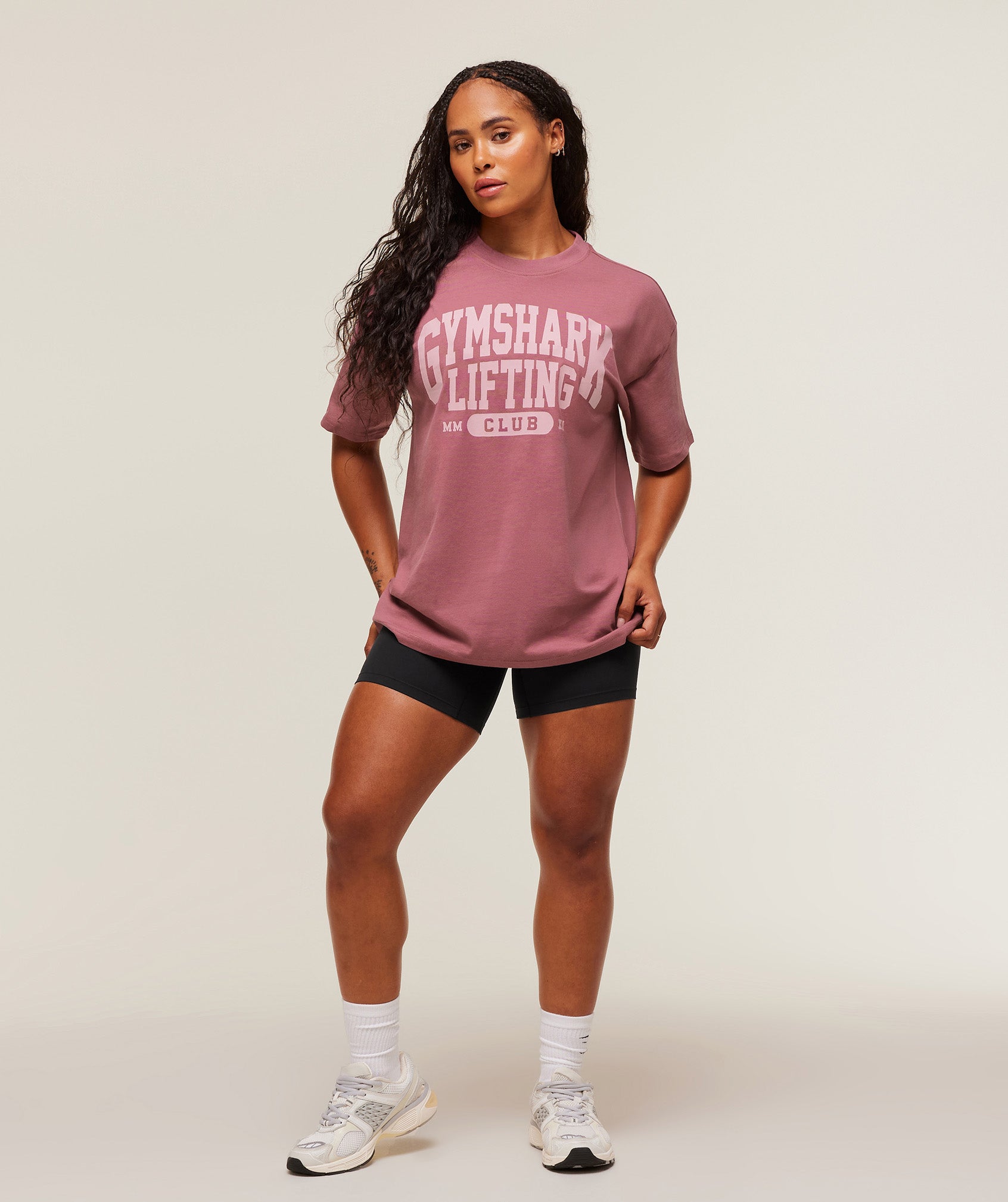 Gymshark Lifting Club Graphic Oversized T-Shirt - Reset Pink