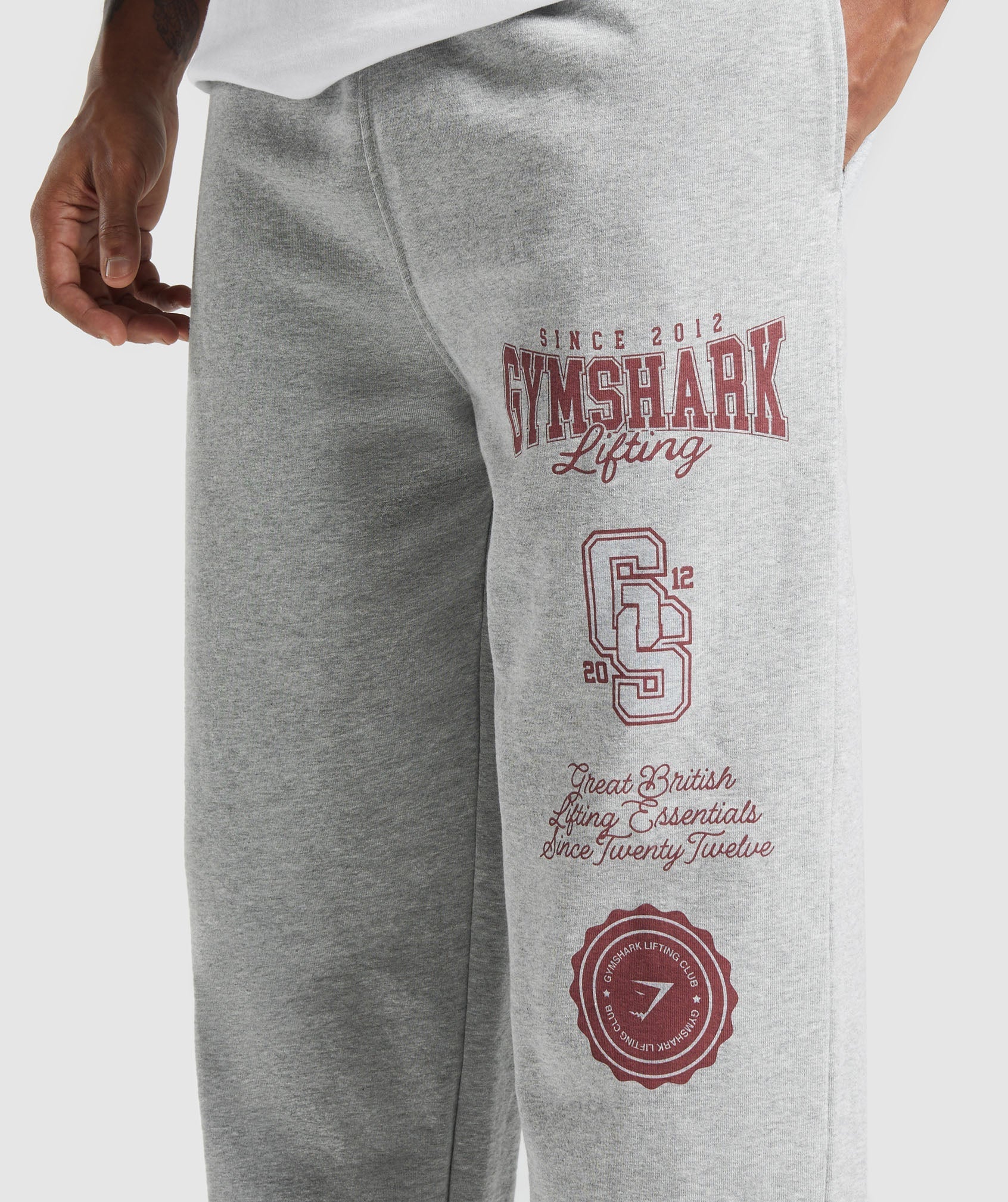 Gymshark Lifting Essentials Straight Leg Pant - Light Grey Core Marl