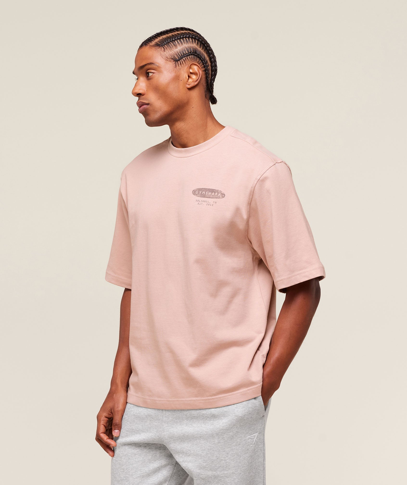 Gymshark For The Lifters Boxy T-Shirt - Rest Pink