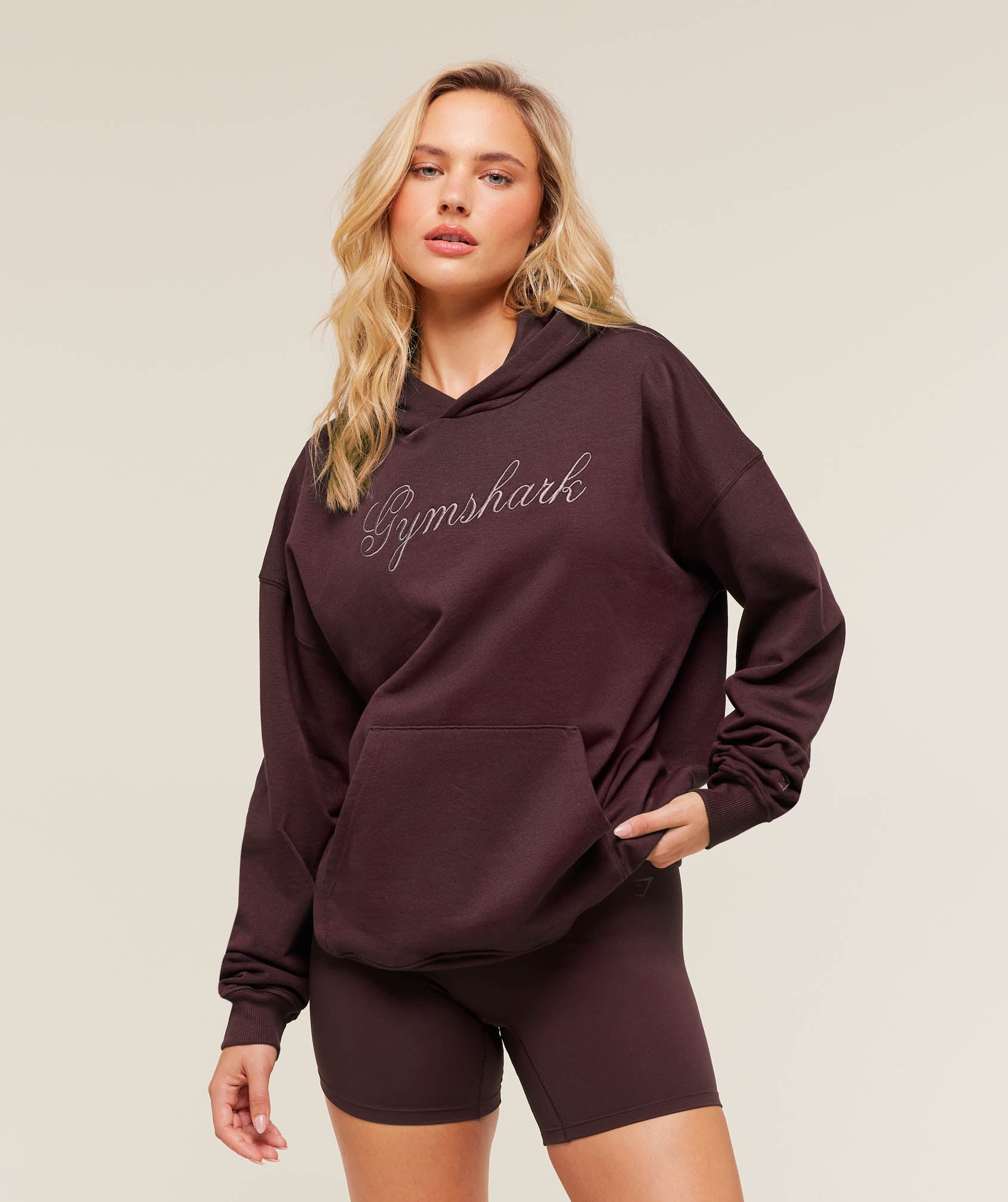Gymshark All Seasons Graphic Hoodie - GS Cherry Purple