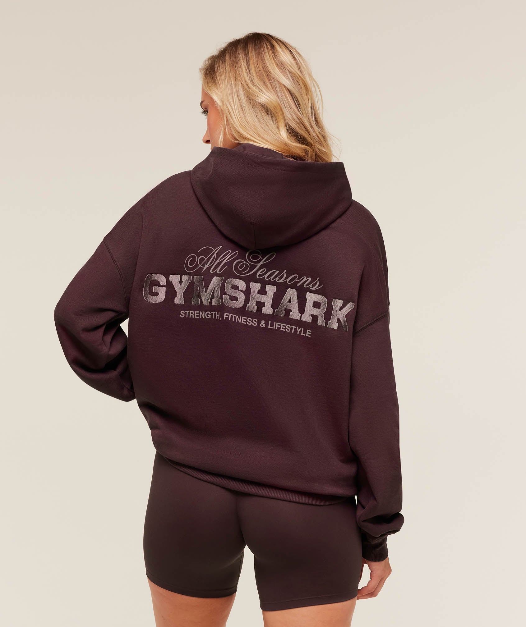 Gymshark All Seasons Graphic Hoodie - GS Cherry Purple