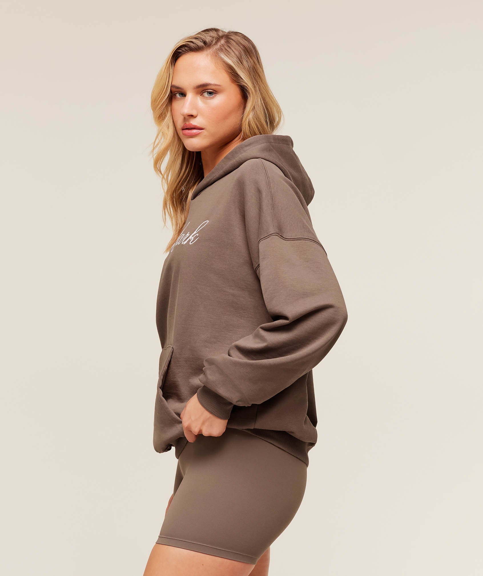 Gymshark All Seasons Graphic Hoodie - Soft Brown