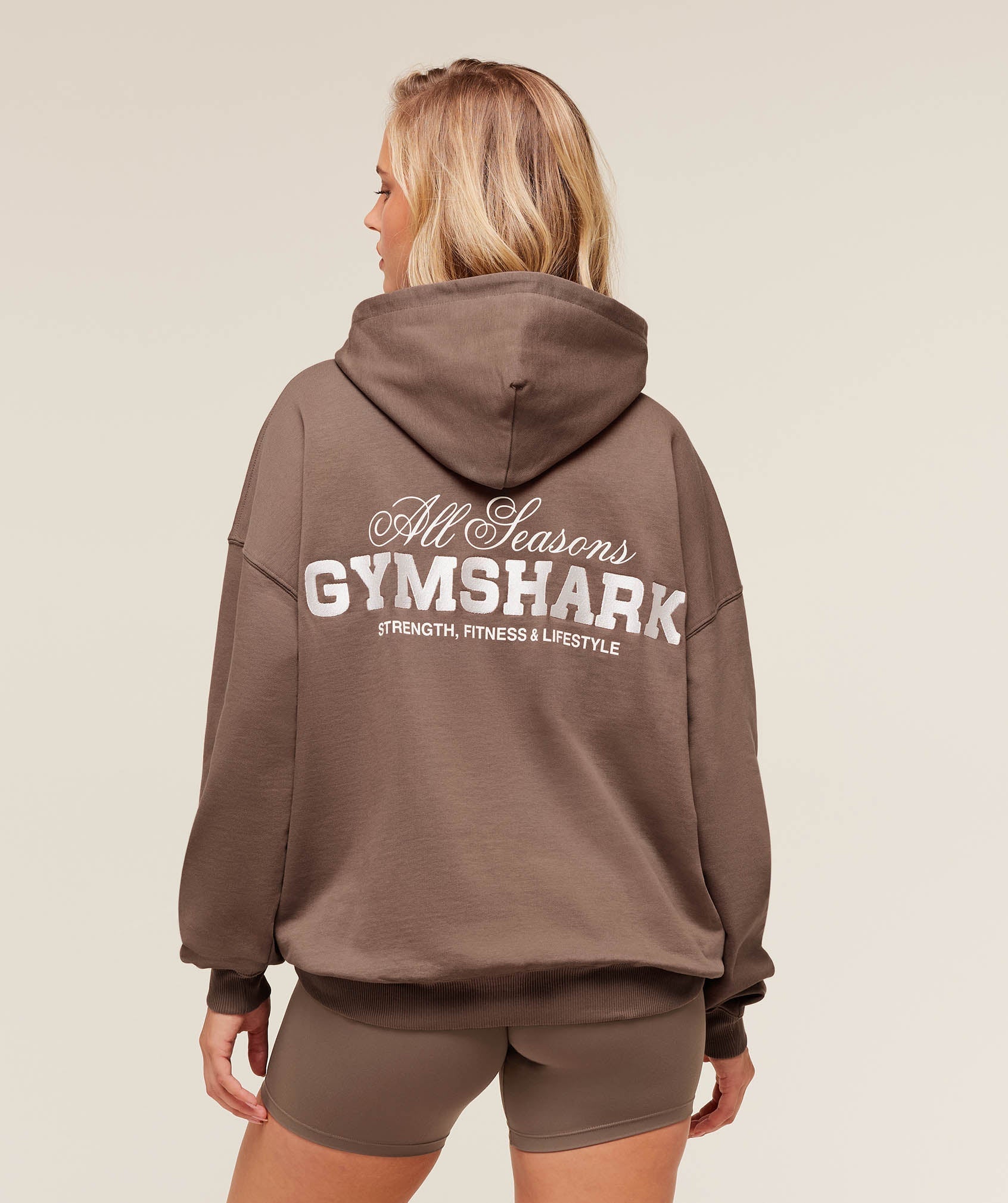 Gymshark All Seasons Graphic Hoodie - Soft Brown