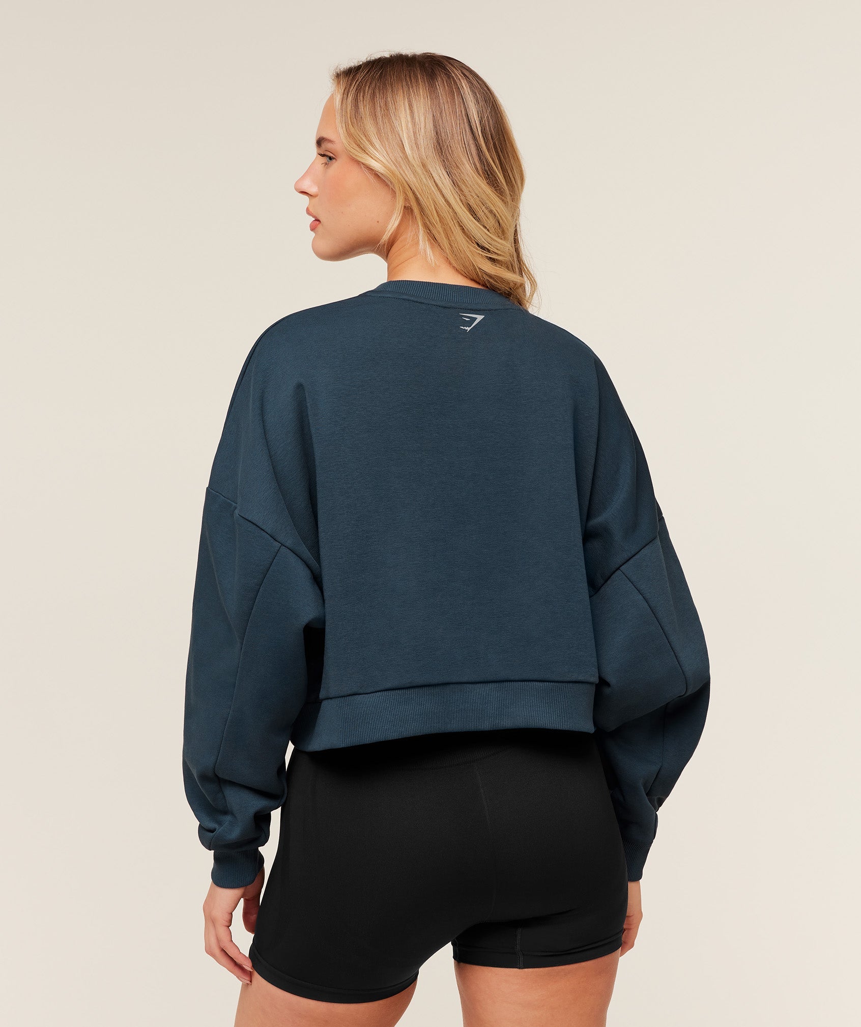 Gymshark Worn Crest Graphic Sweatshirt - GS Stealth Blue