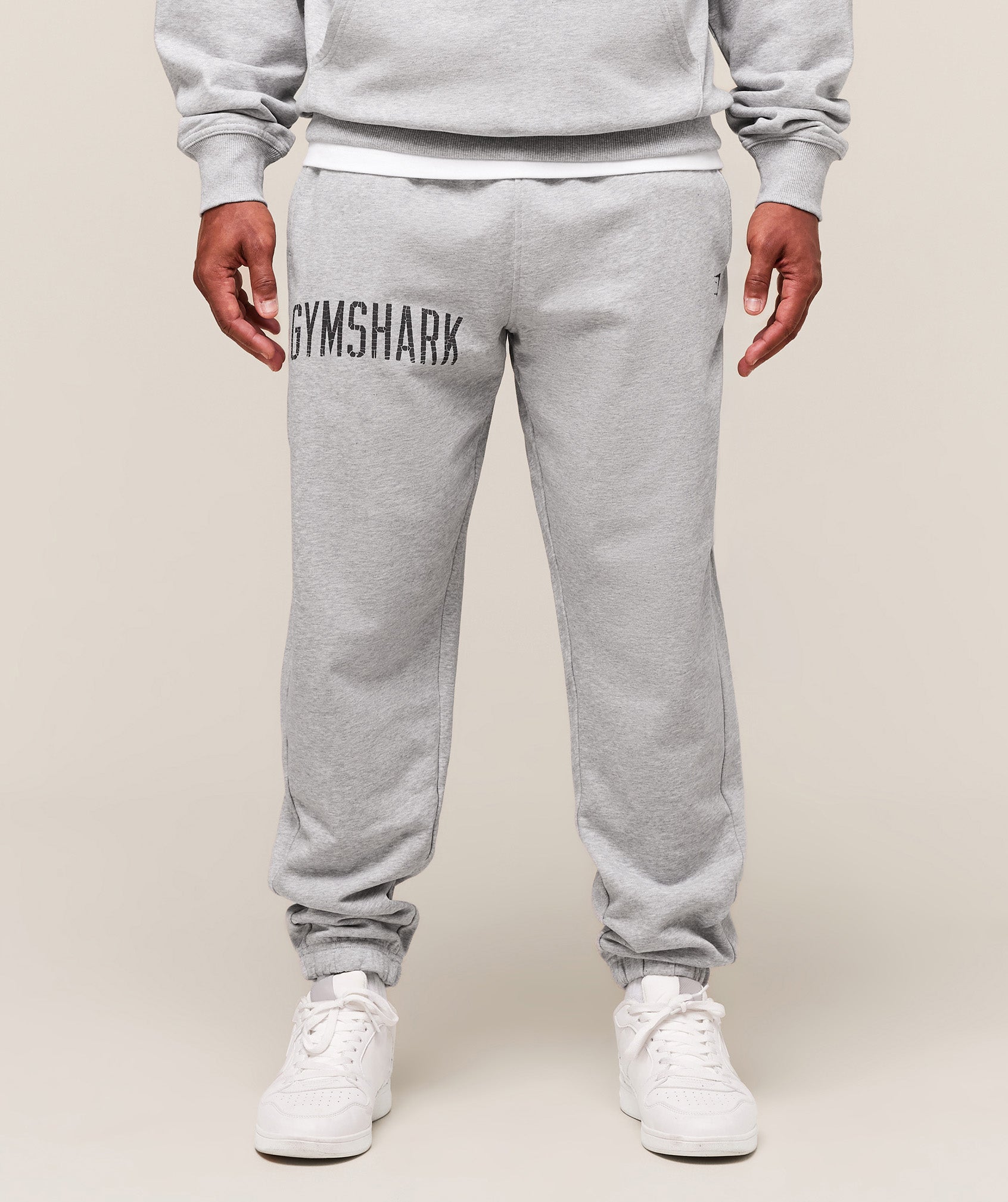 Gymshark Worn Graphic Jogger - Light Grey Core Marl