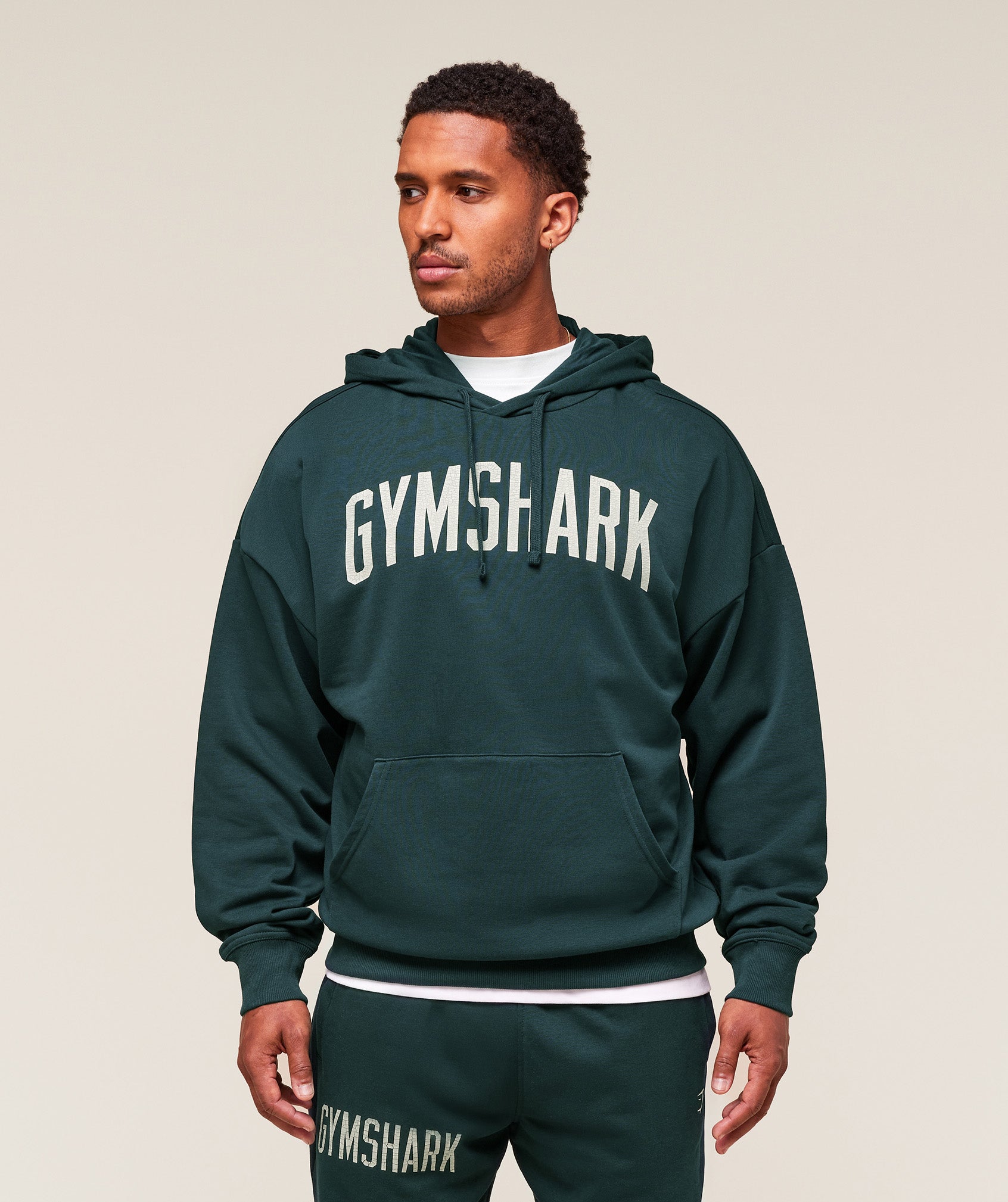 Gymshark Worn Graphic Hoodie - Deep Petrol Blue