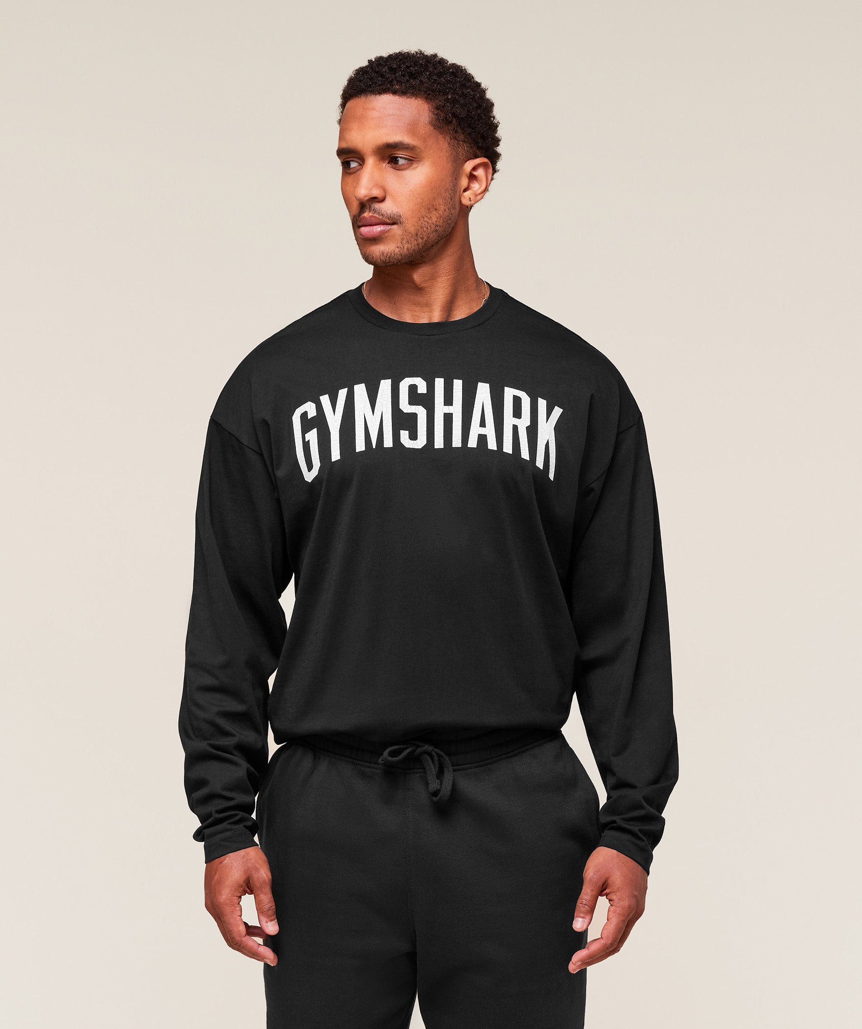 Gymshark Worn Graphic Long Sleeve T-Shirt - Black