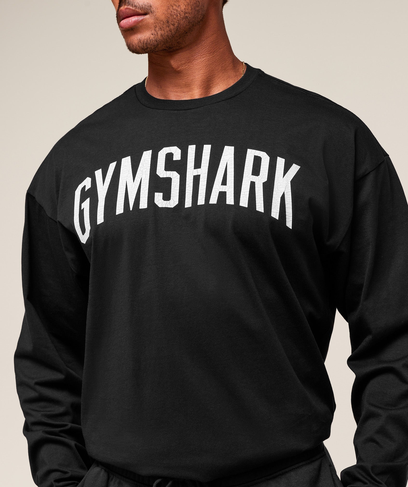 Gymshark Worn Graphic Long Sleeve T-Shirt - Black