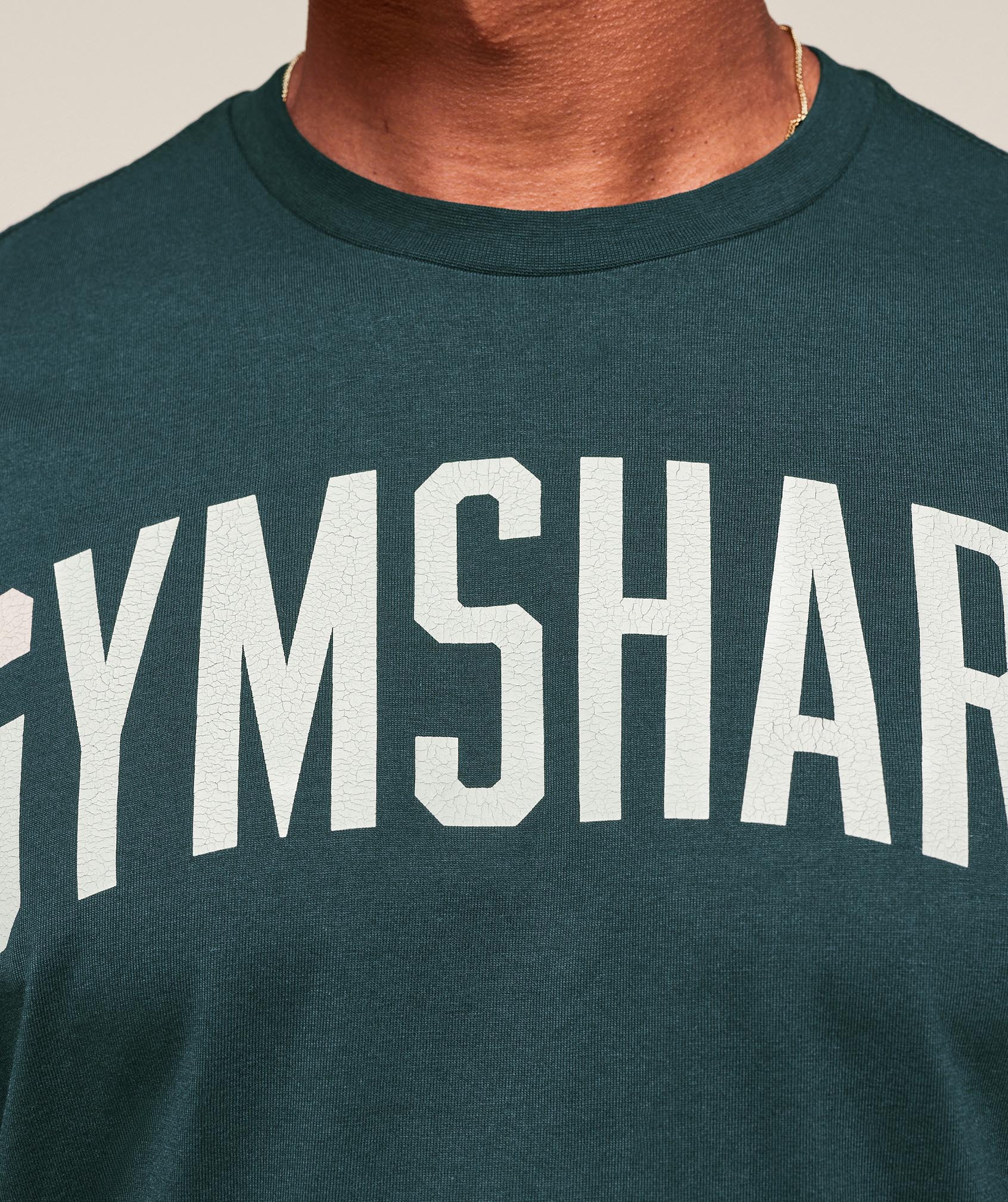 Gymshark Worn Graphic Long Sleeve T-Shirt - Deep Petrol Blue