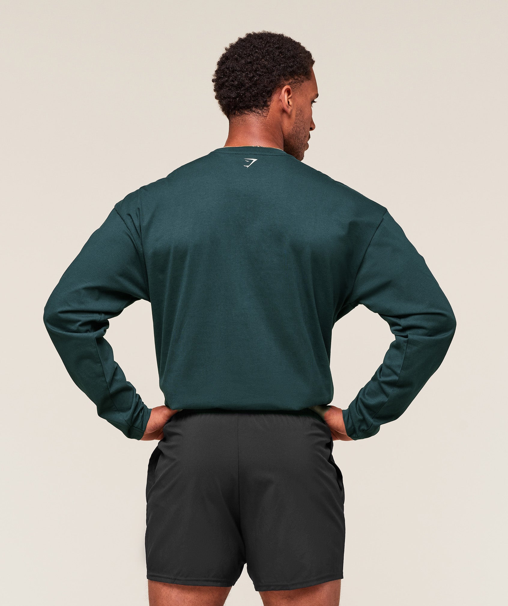 Gymshark Worn Graphic Long Sleeve T-Shirt - Deep Petrol Blue