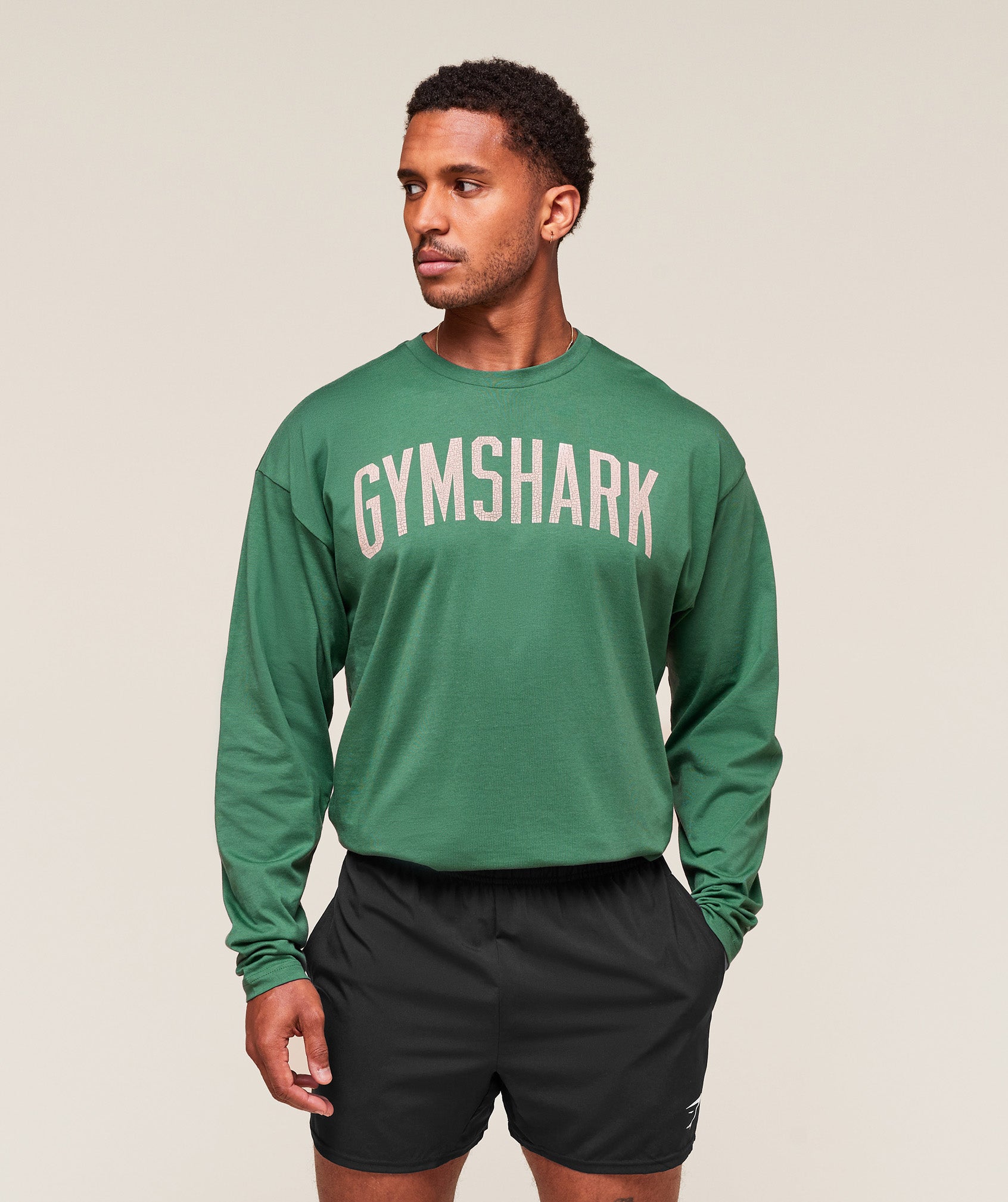 Gymshark Worn Graphic Long Sleeve T-Shirt - Lift Green