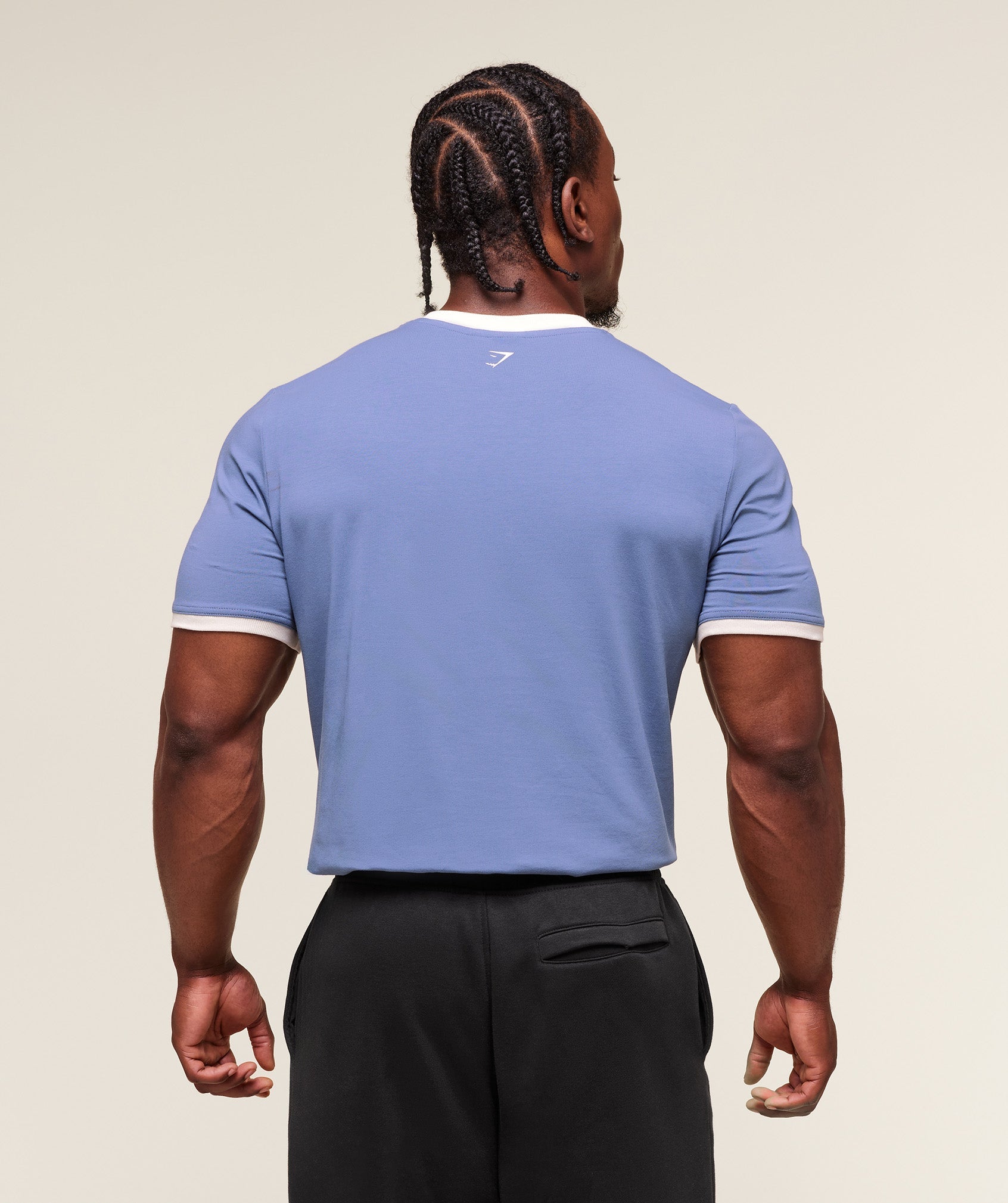 Gymshark XXL Strength Dept Ringer T-Shirt - Worn Blue