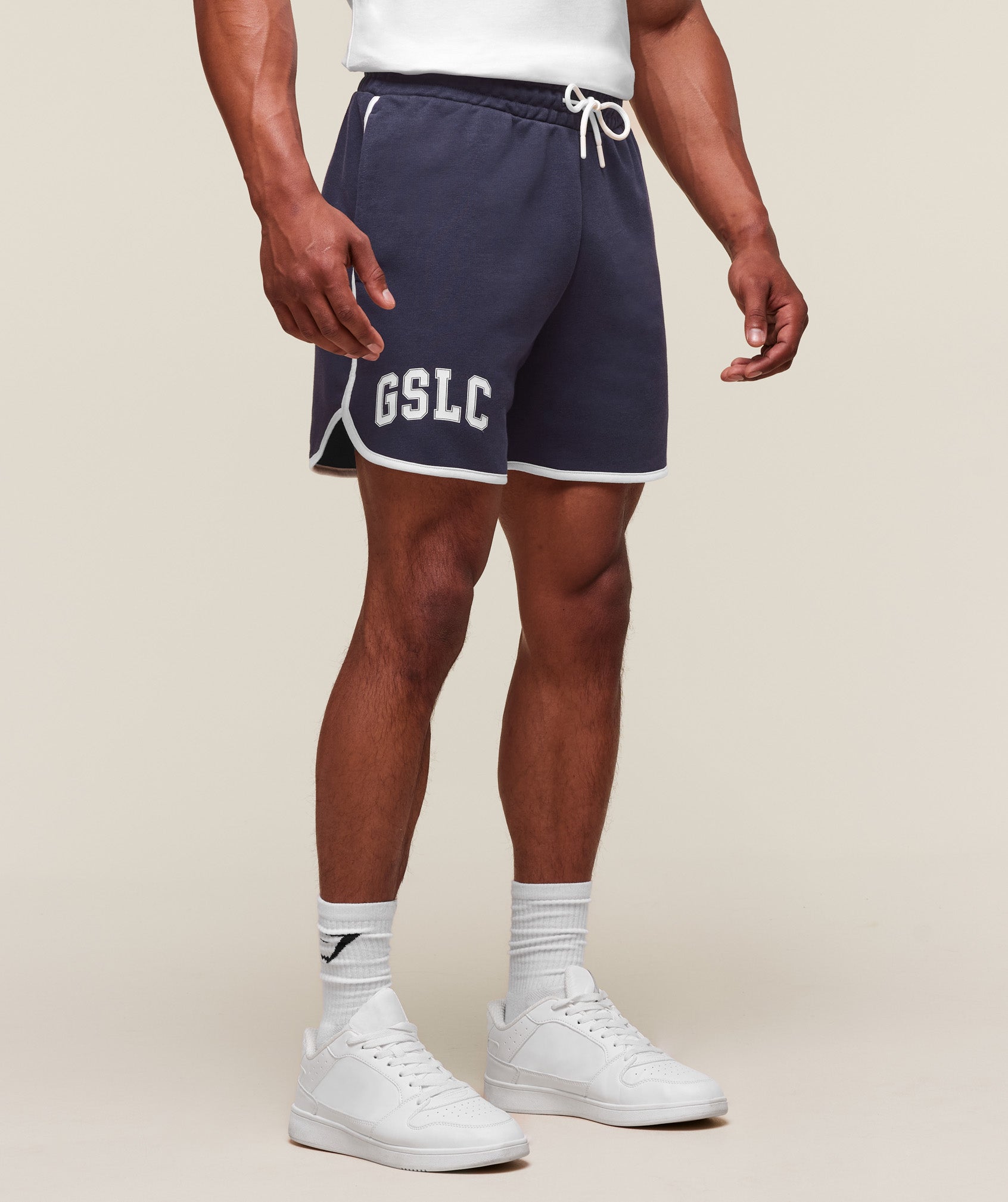Gymshark GSLC Contrast 5" Shorts - Heavy Blue/Soft White