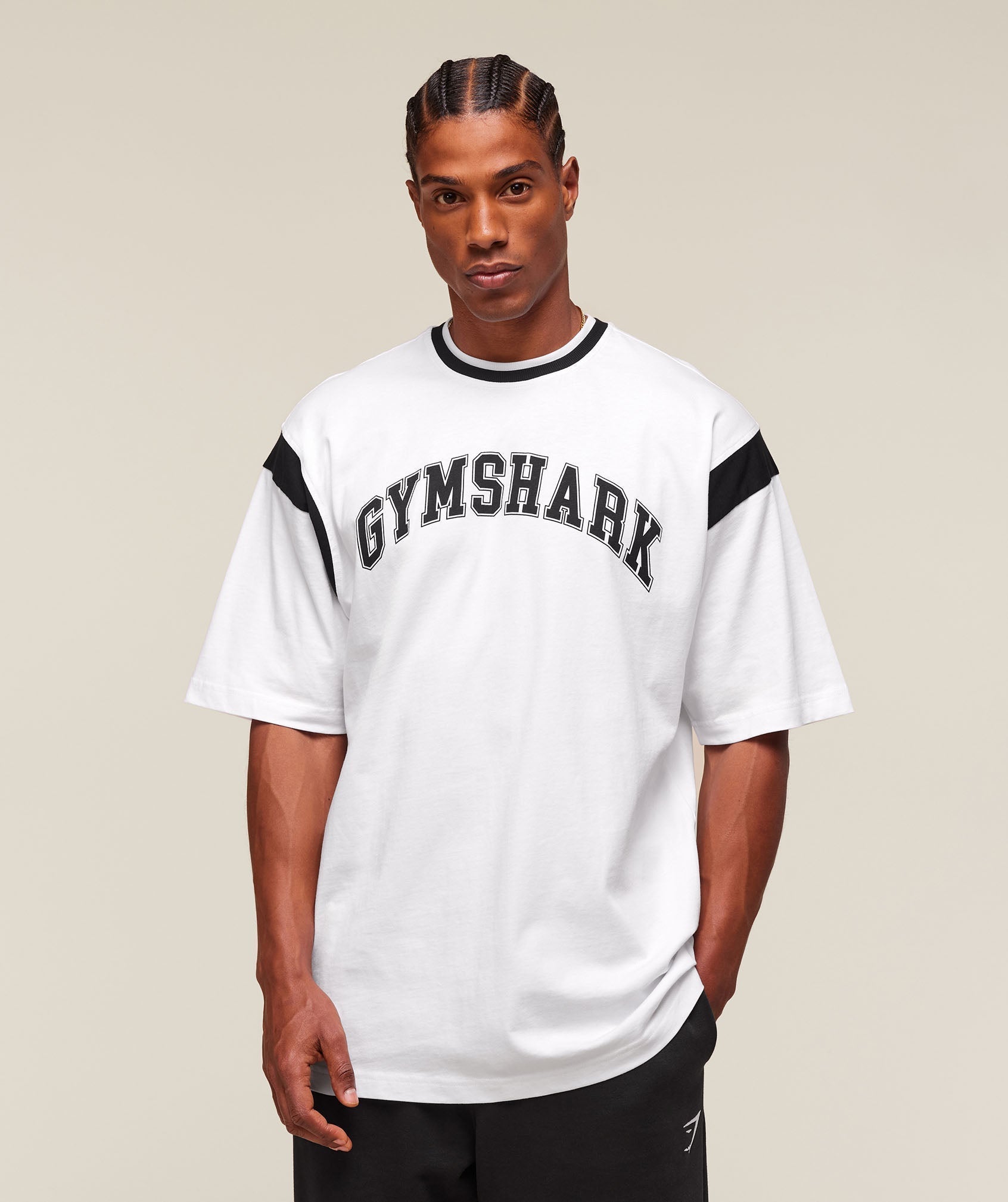 Gymshark GSLC Oversized T-Shirt - White/Black