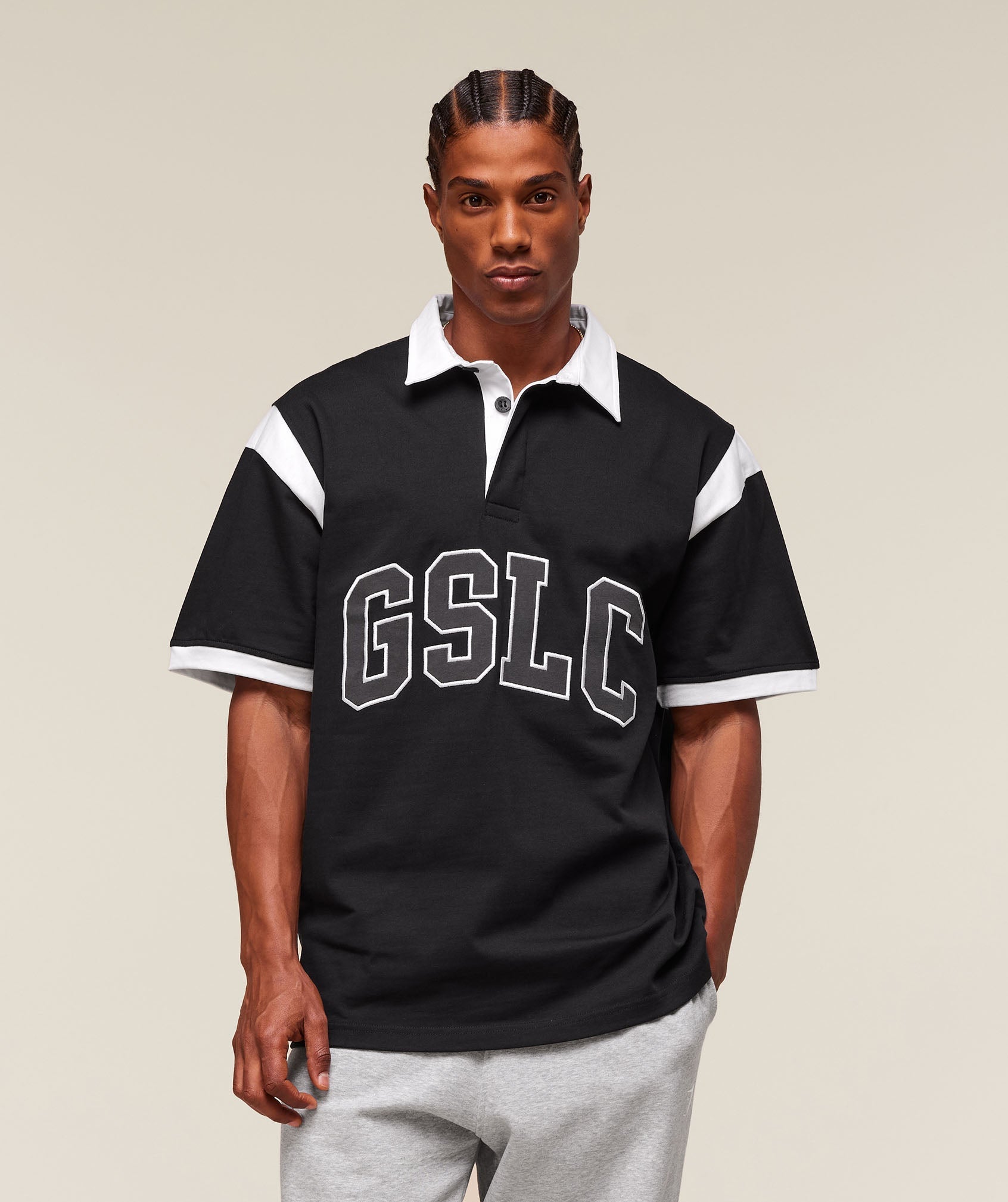 Gymshark GSLC Retro Polo Shirt - Black/White