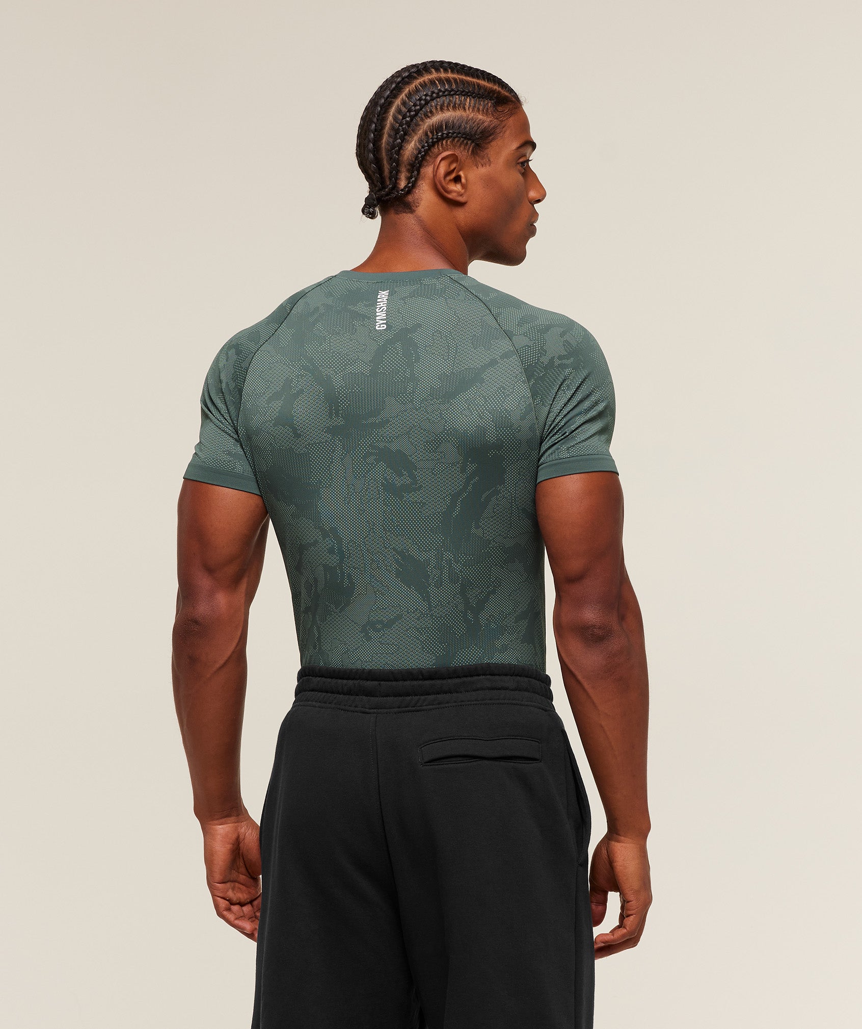 Gymshark Geo Seamless T-Shirt - Slate Teal/Denim Grey