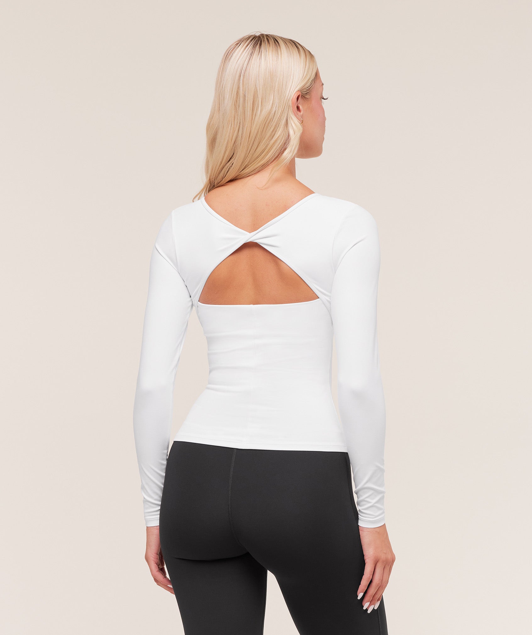 Gymshark Twist Back Long Sleeve Top - White