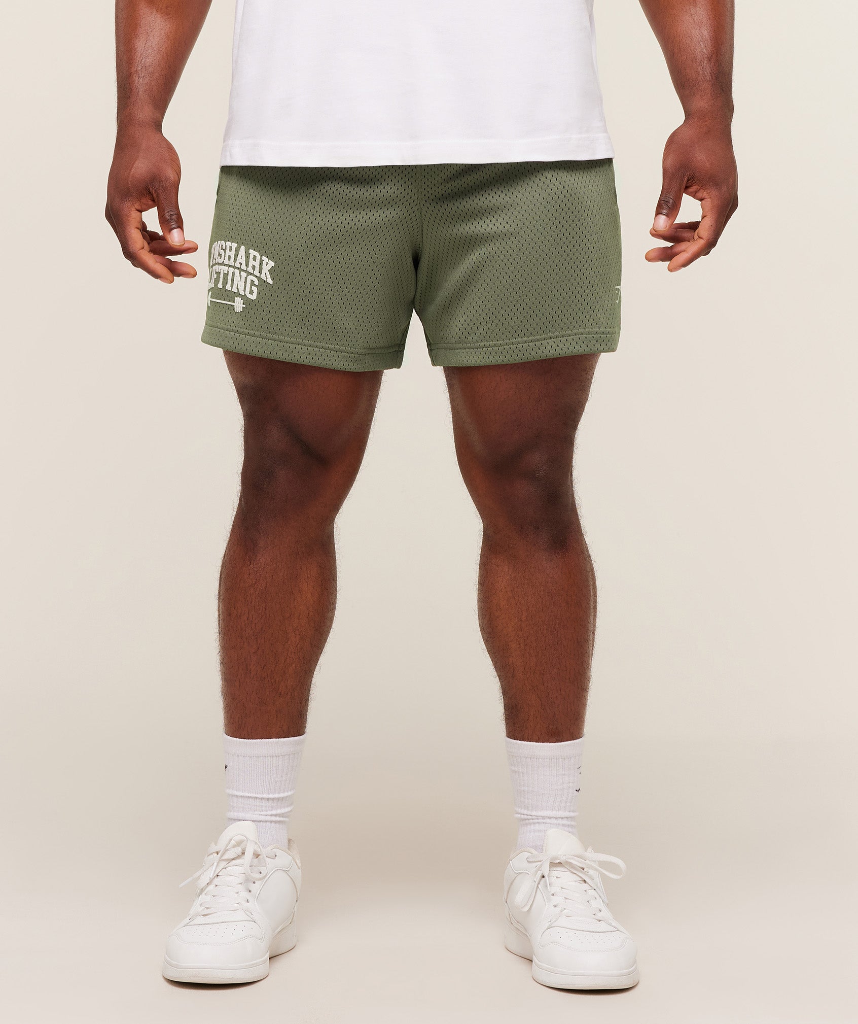 Gymshark Gymshark Lifting Barbell Mesh 5" Short - Base Green