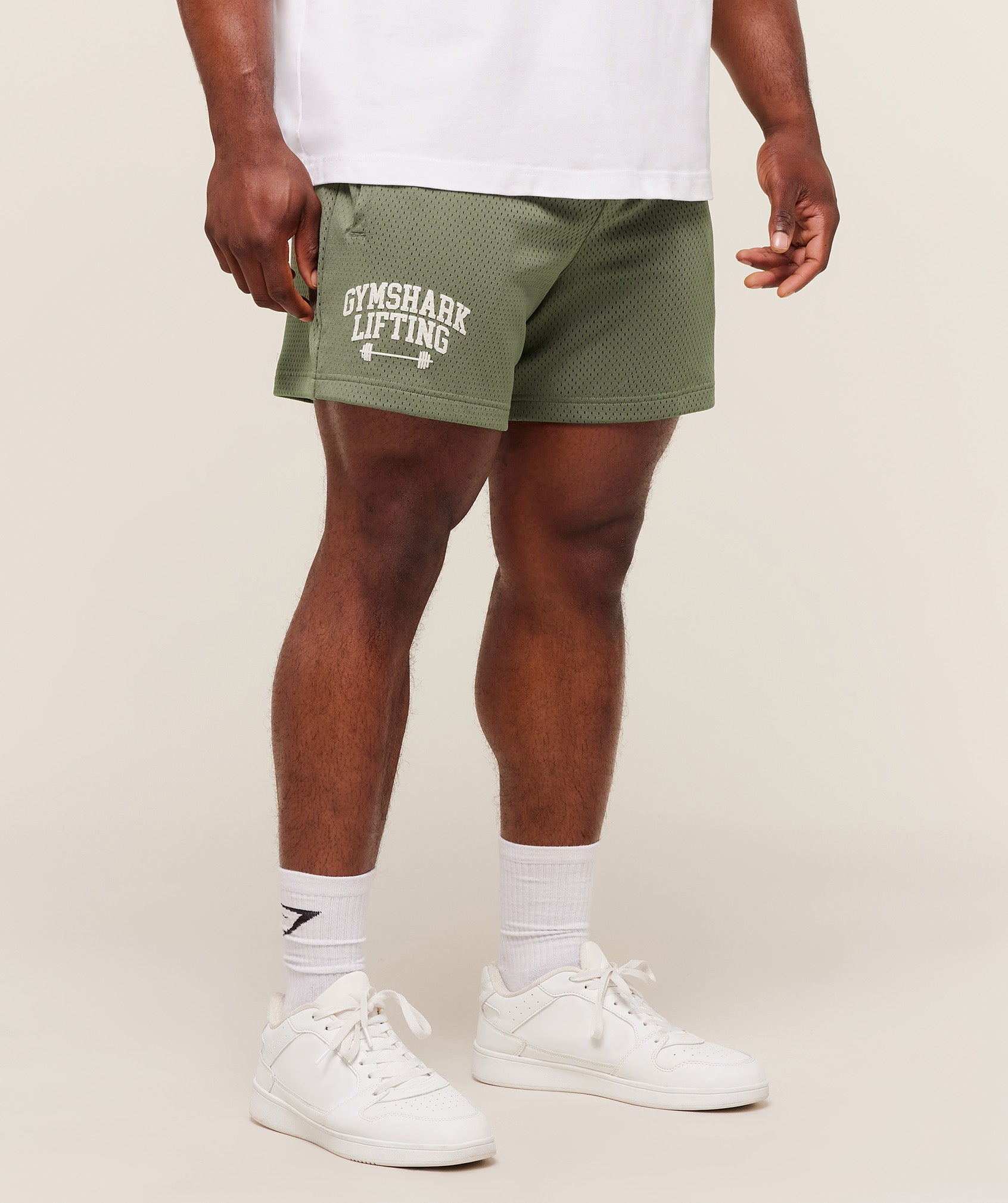 Gymshark Gymshark Lifting Barbell Mesh 5" Short - Base Green