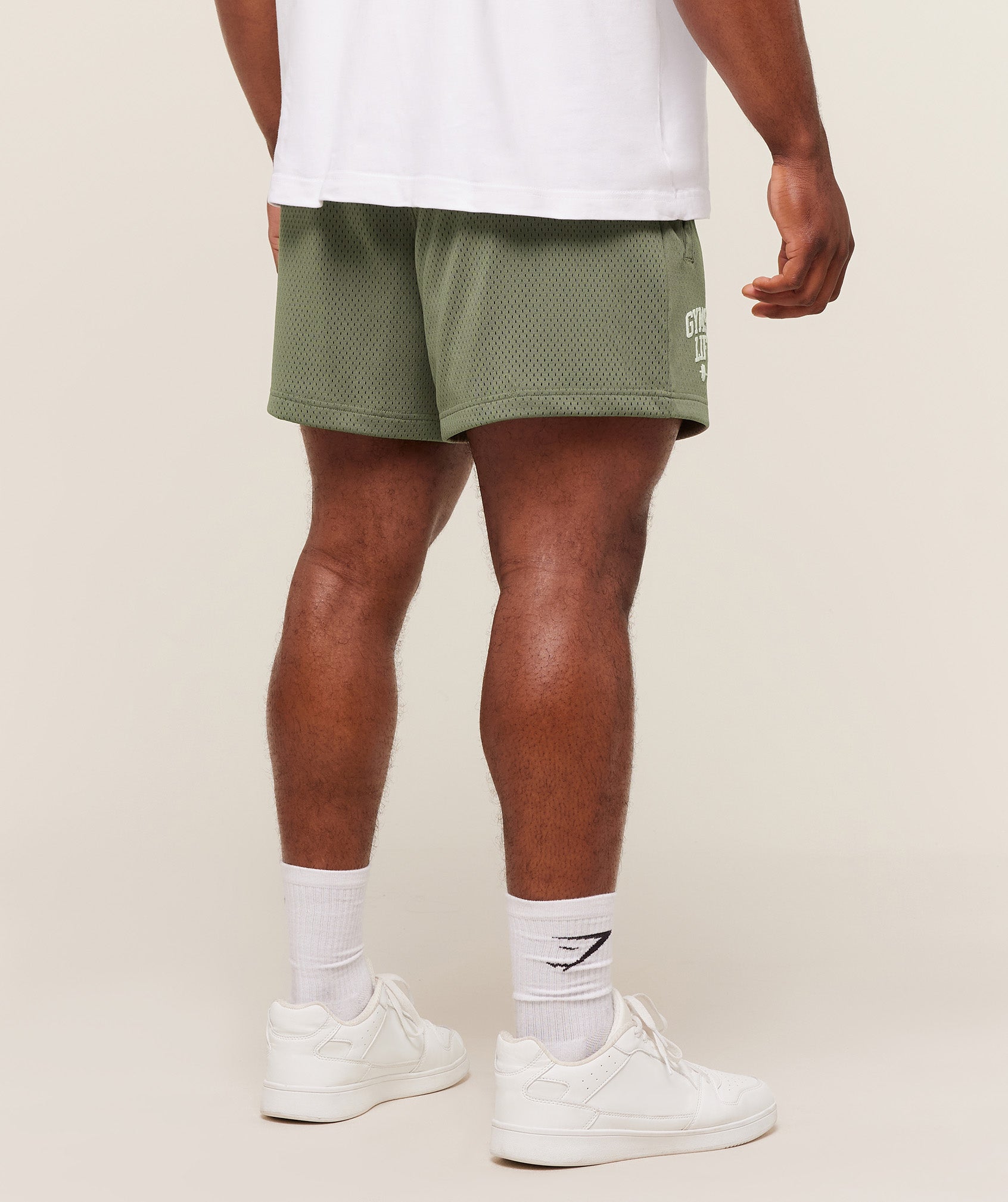 Gymshark Gymshark Lifting Barbell Mesh 5" Short - Base Green