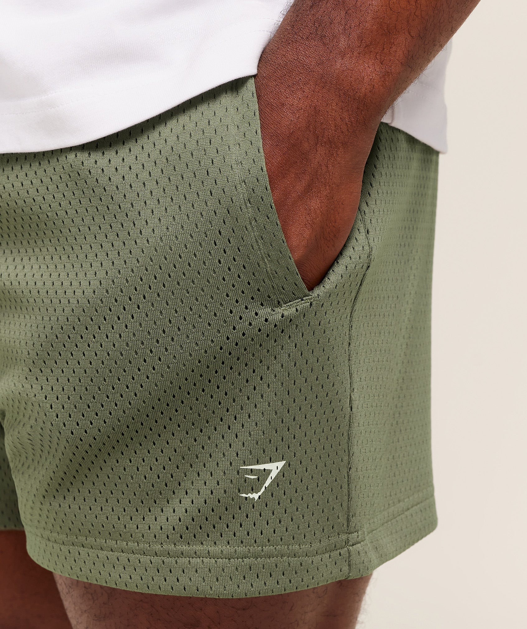 Gymshark Gymshark Lifting Barbell Mesh 5" Short - Base Green