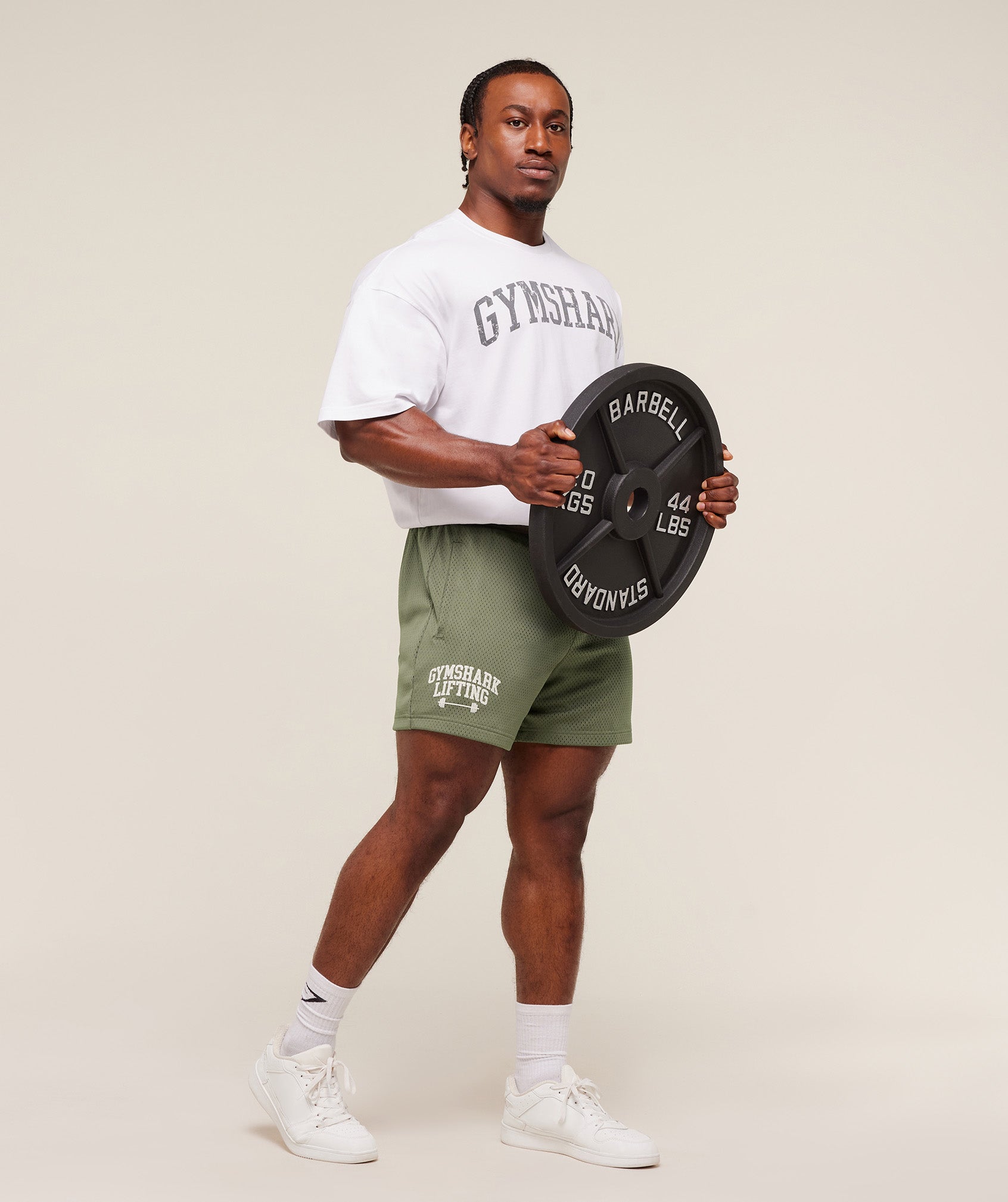 Gymshark Gymshark Lifting Barbell Mesh 5" Short - Base Green