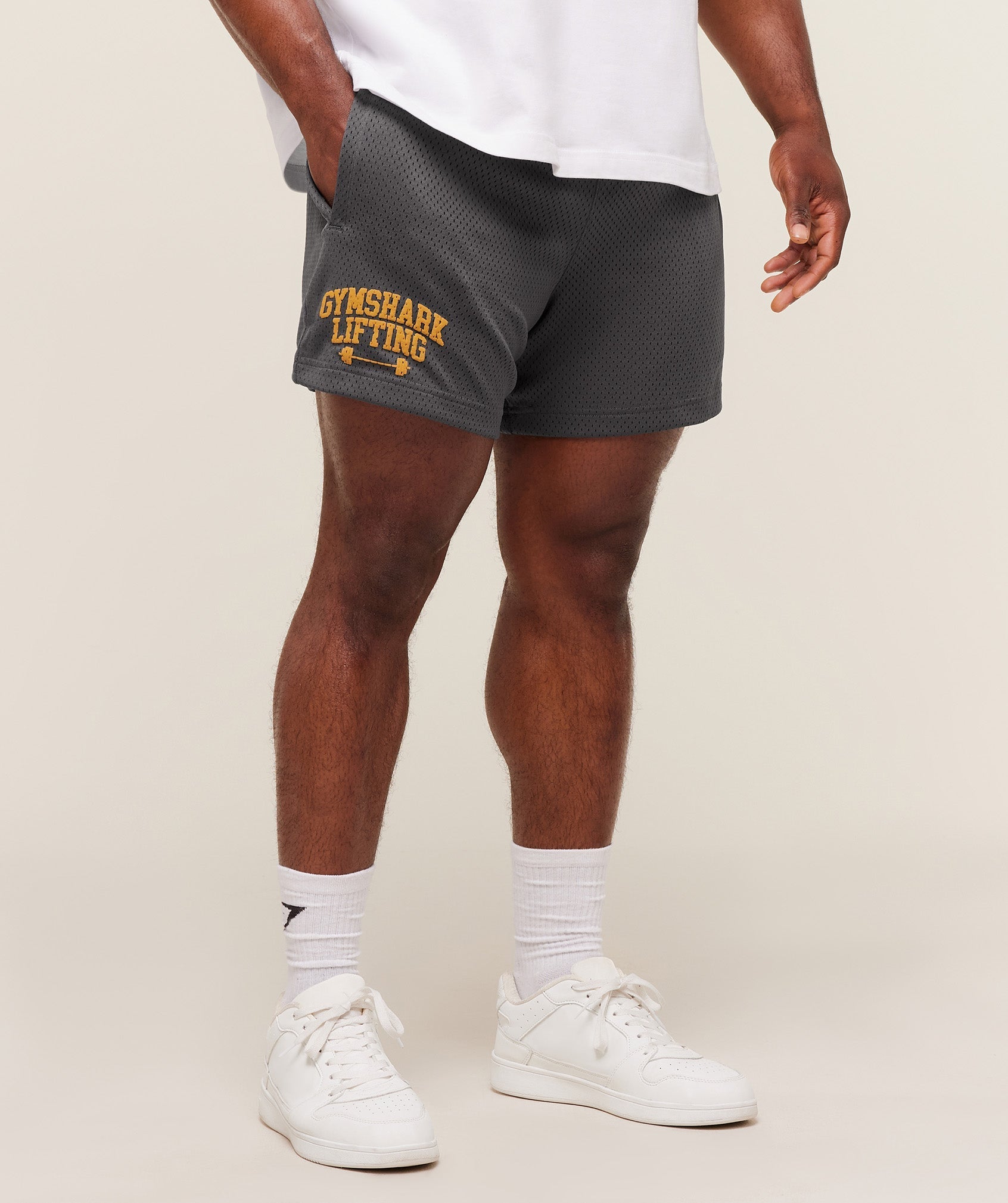 Gymshark Gymshark Lifting Barbell Mesh 5" Short - Onyx Grey