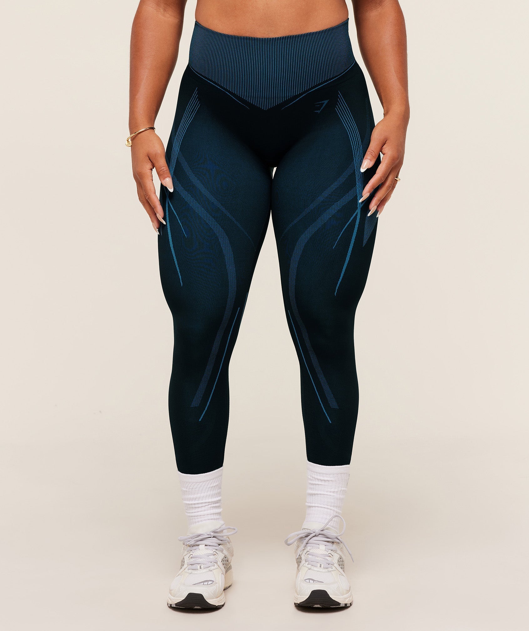 Gymshark x Analis Seamless Leggings - Midnight Blue/Lats Blue