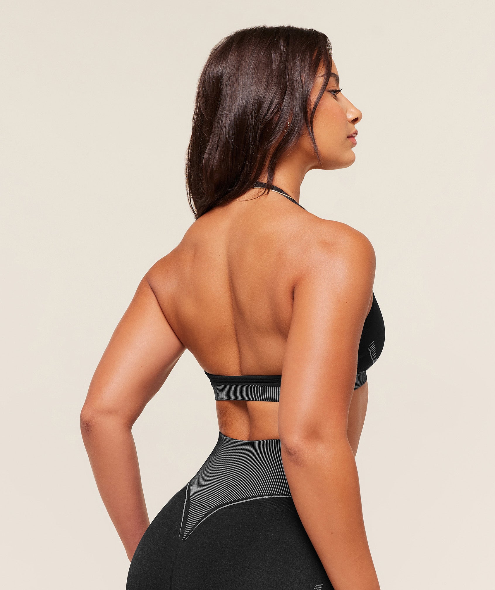 Gymshark x Analis Seamless Sports Bra - Black/Silver Grey