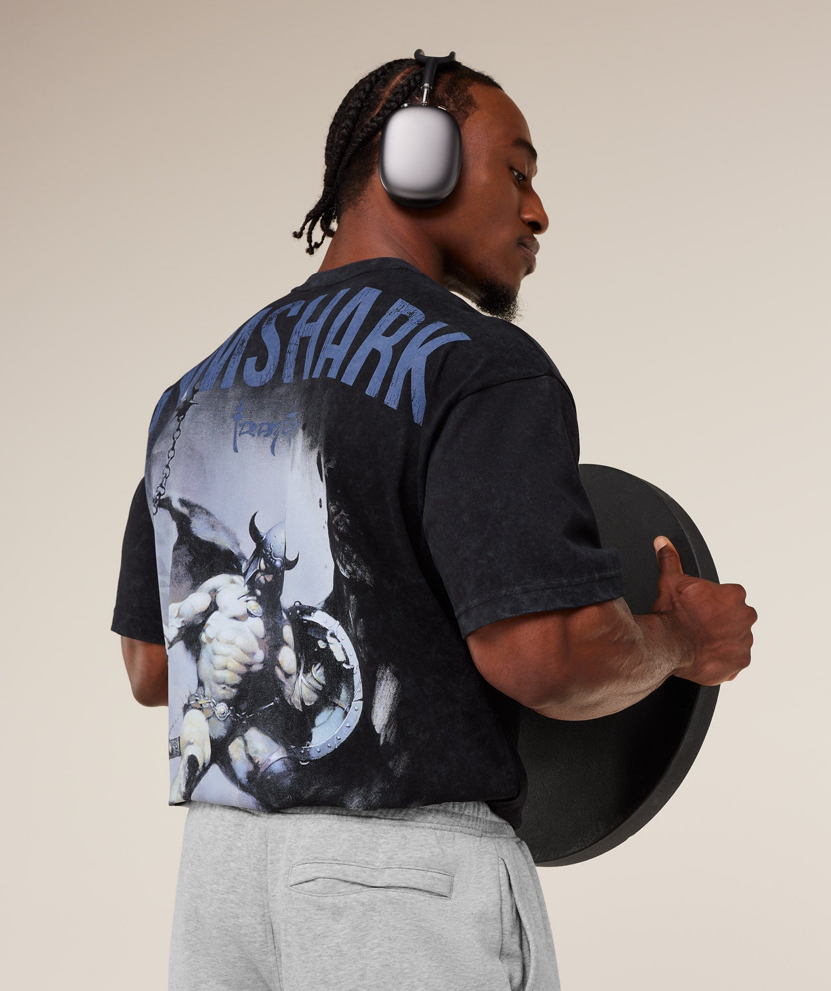 Gymshark Power x Frazetta Graphic T-Shirt - Black