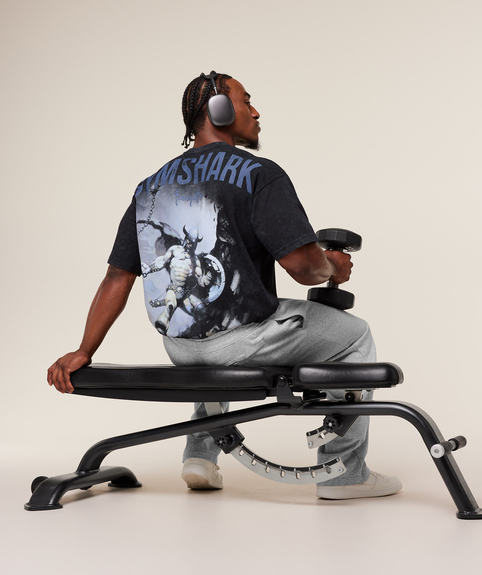 Gymshark Power x Frazetta Graphic T-Shirt - Black