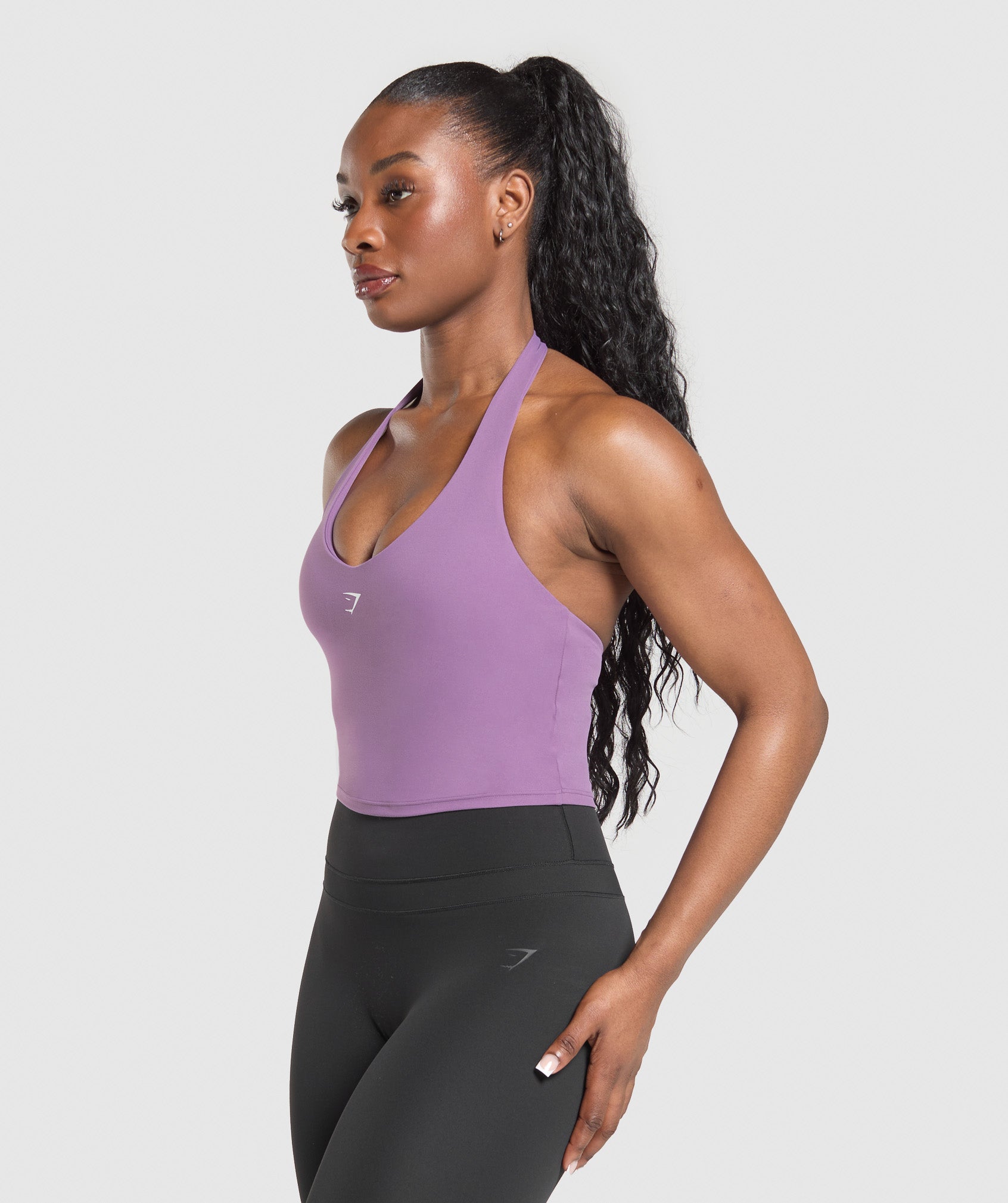 Halter Neck Cami with Shelf - Mood Purple