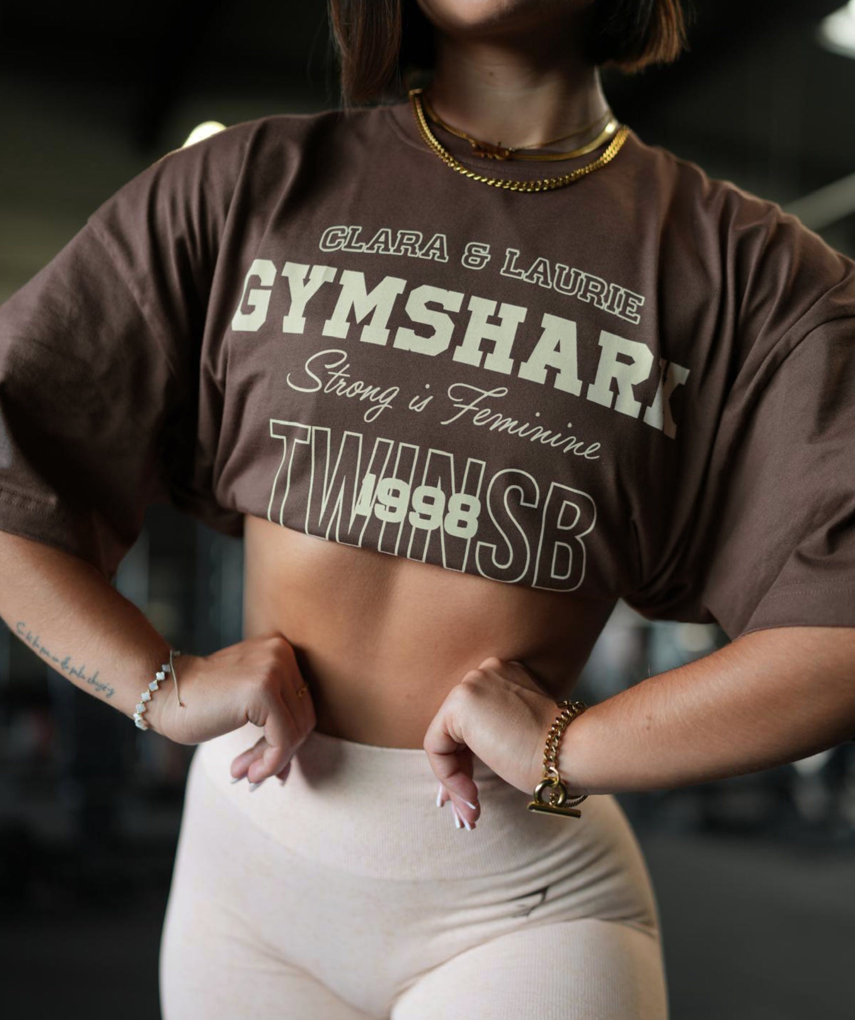 Gymshark x TWINSBFIT Oversized Tee - Walnut Brown