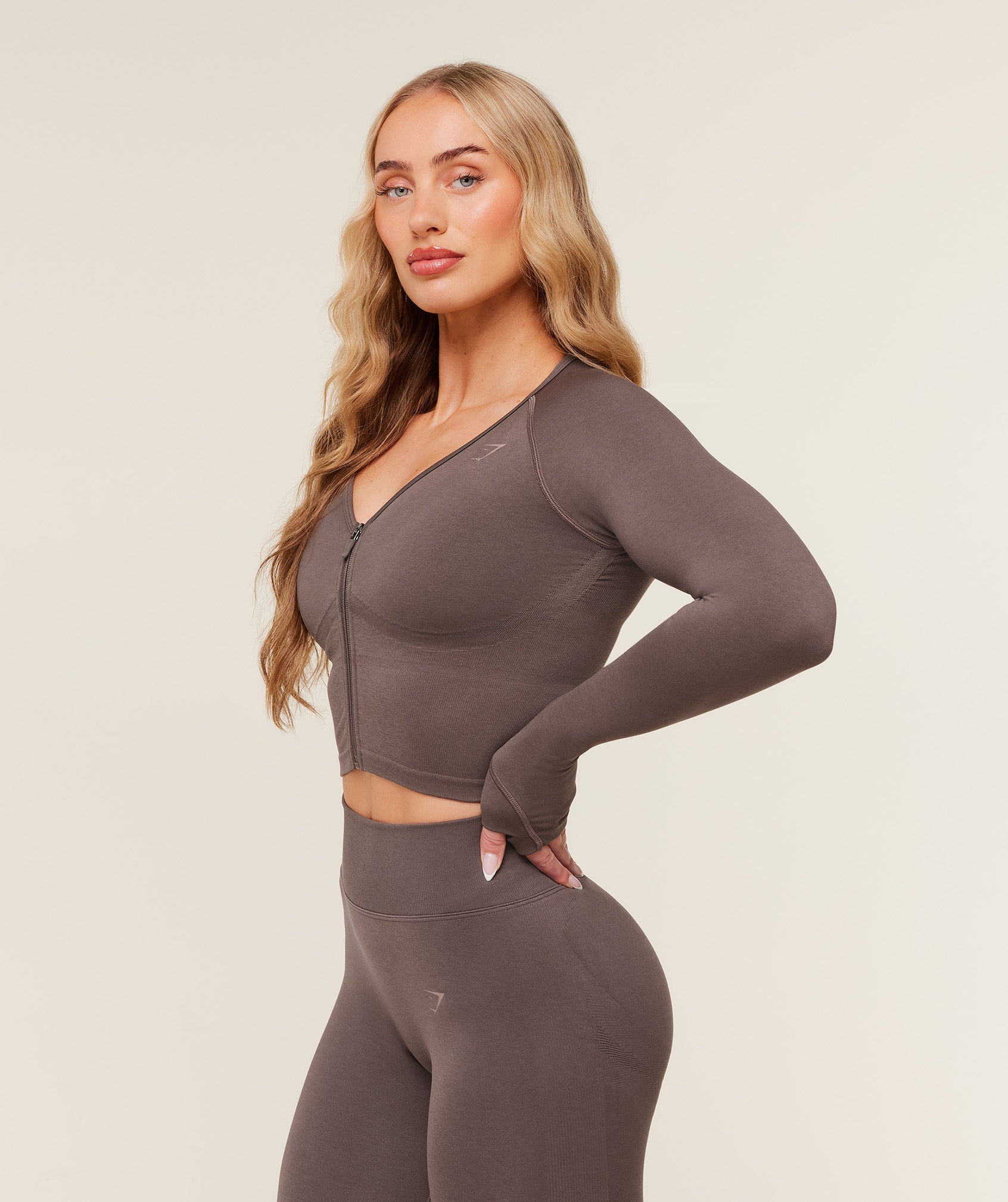 Gymshark Lift Seamless Jacket - Cool Brown